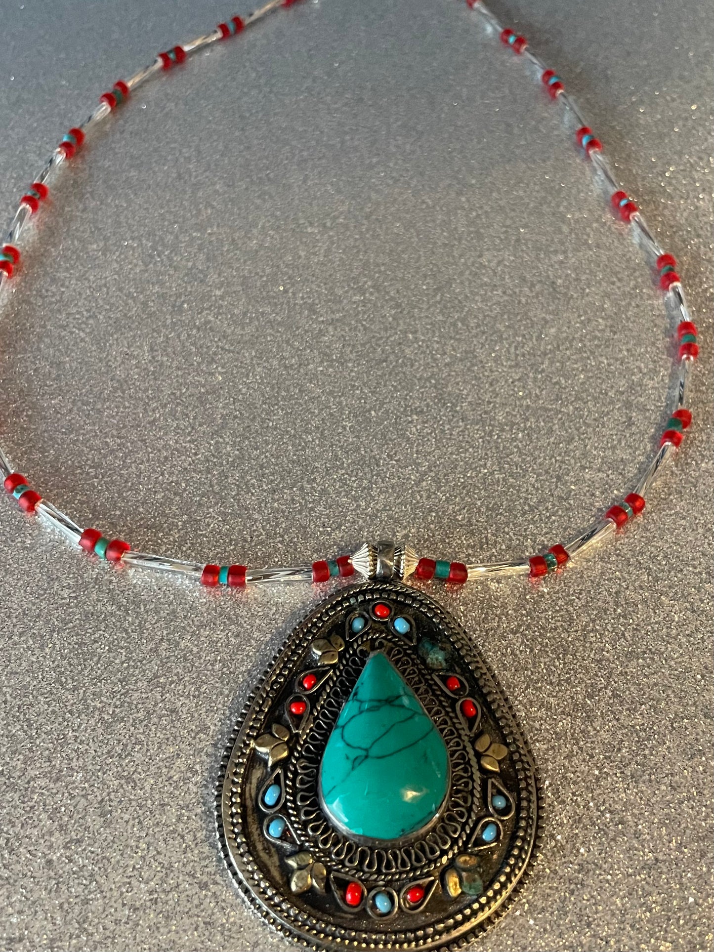 Vintage Afghan Turquoise Pendant