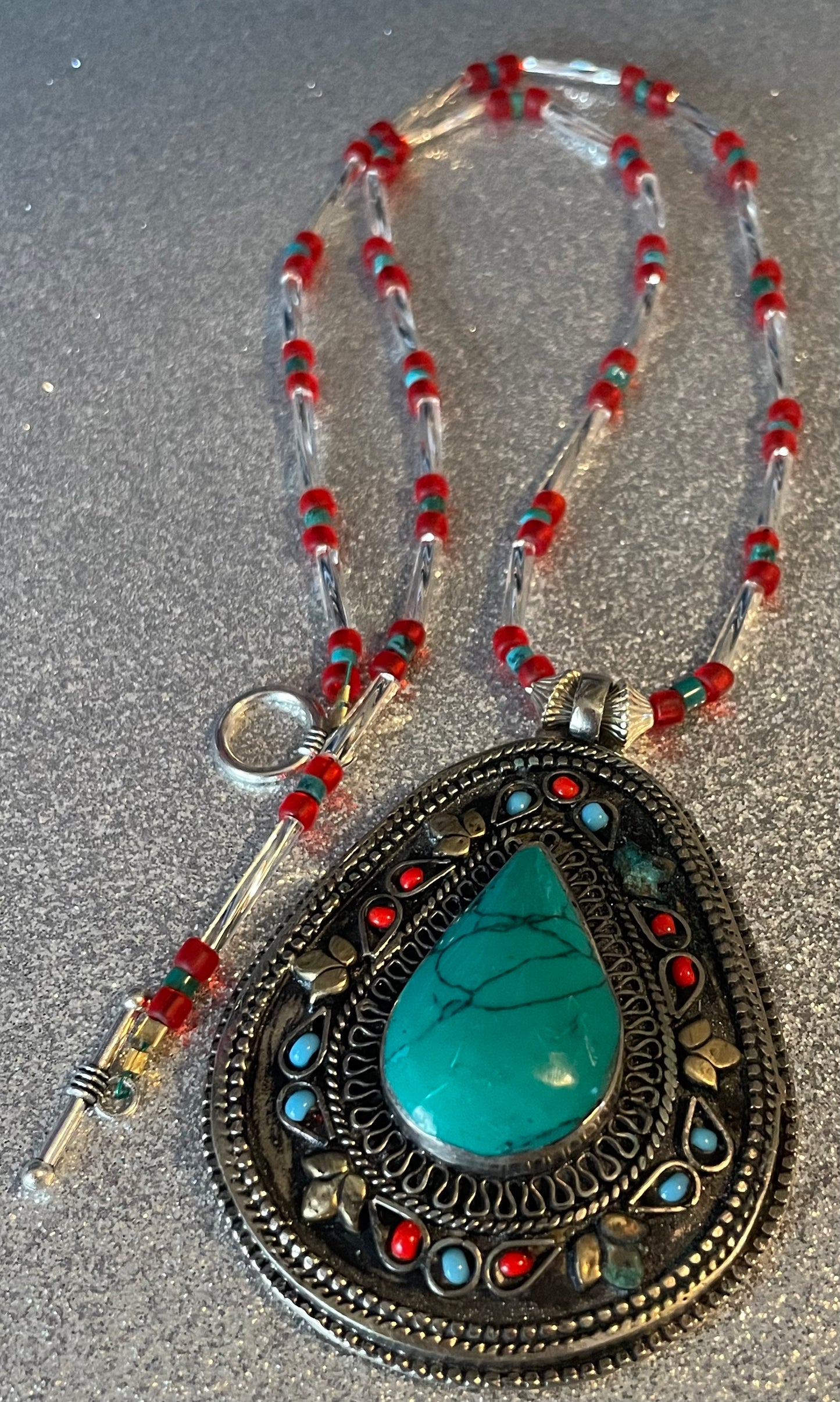 Vintage Afghan Turquoise Pendant