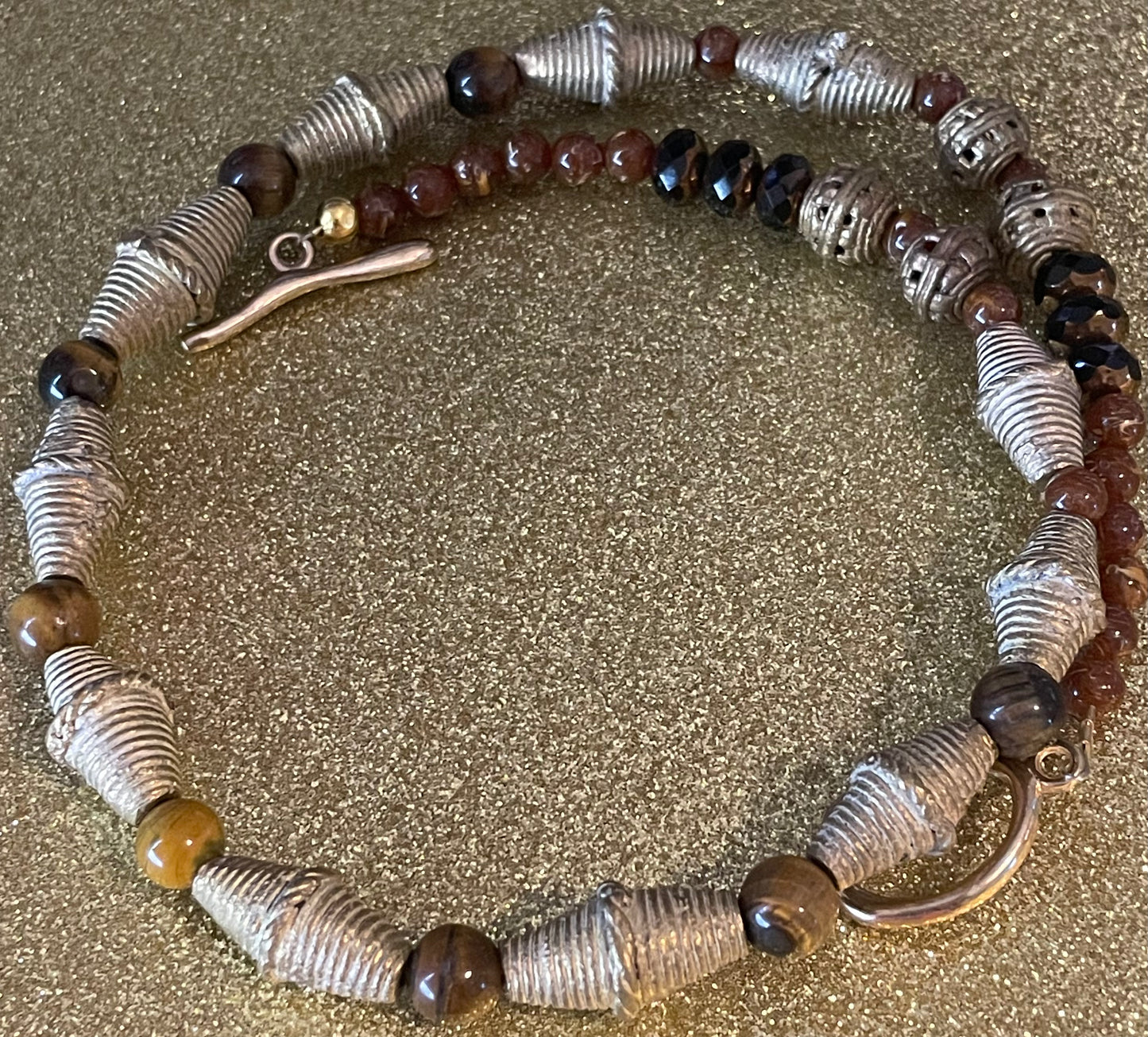Brass and Tiger Eye Necklace