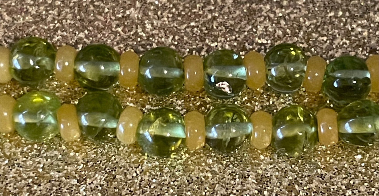 Peridot and Citrine Necklaces with Yellow Lemon Quartz Pendant