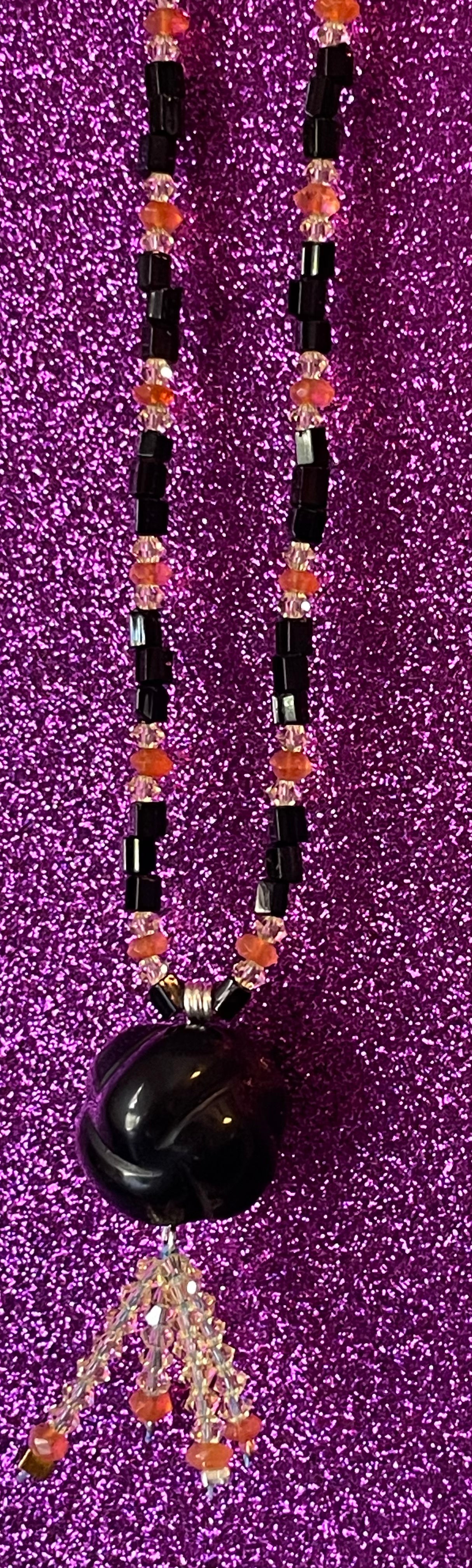 Onyx and Carnelian Necklace