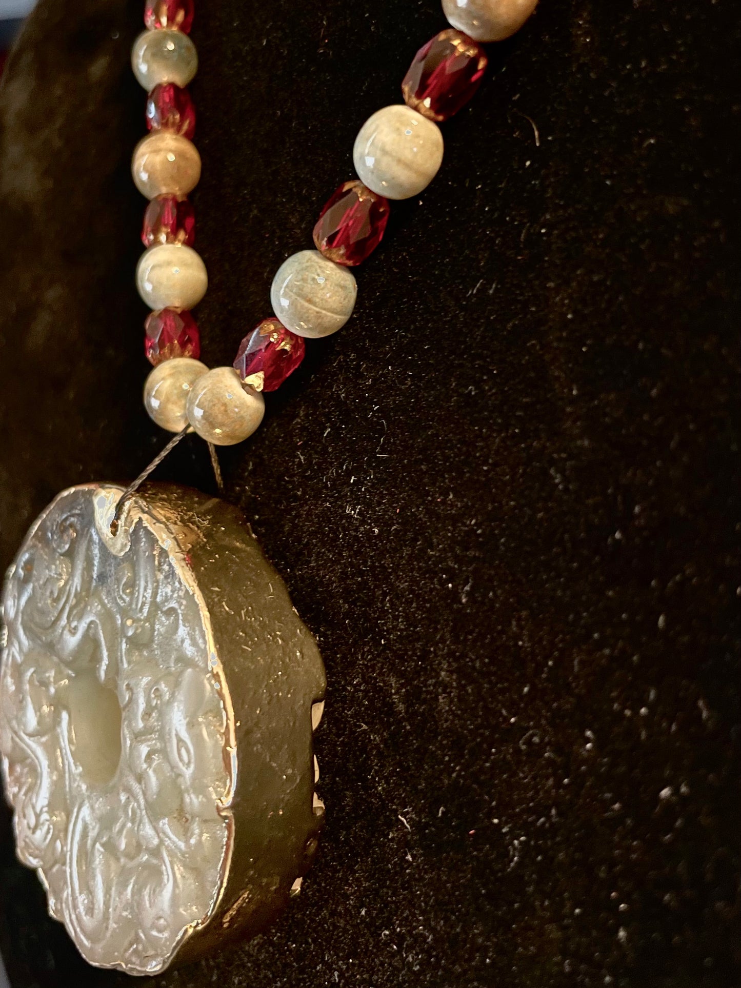 Gilded Jade Statement Necklace