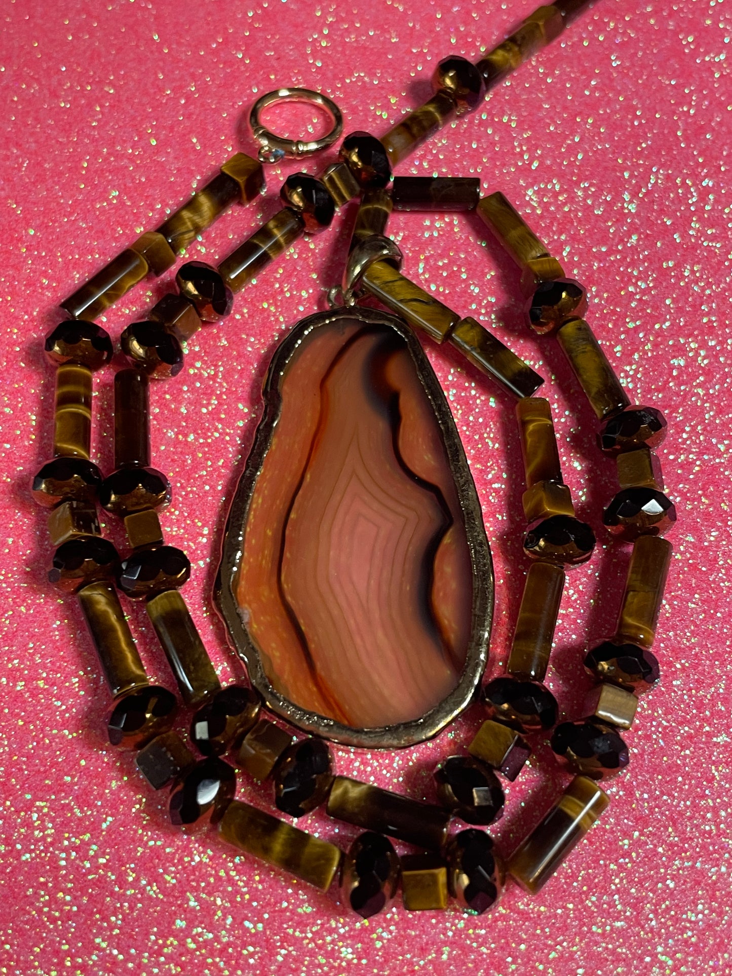 Brown Agate and Tiger Eye Necklace