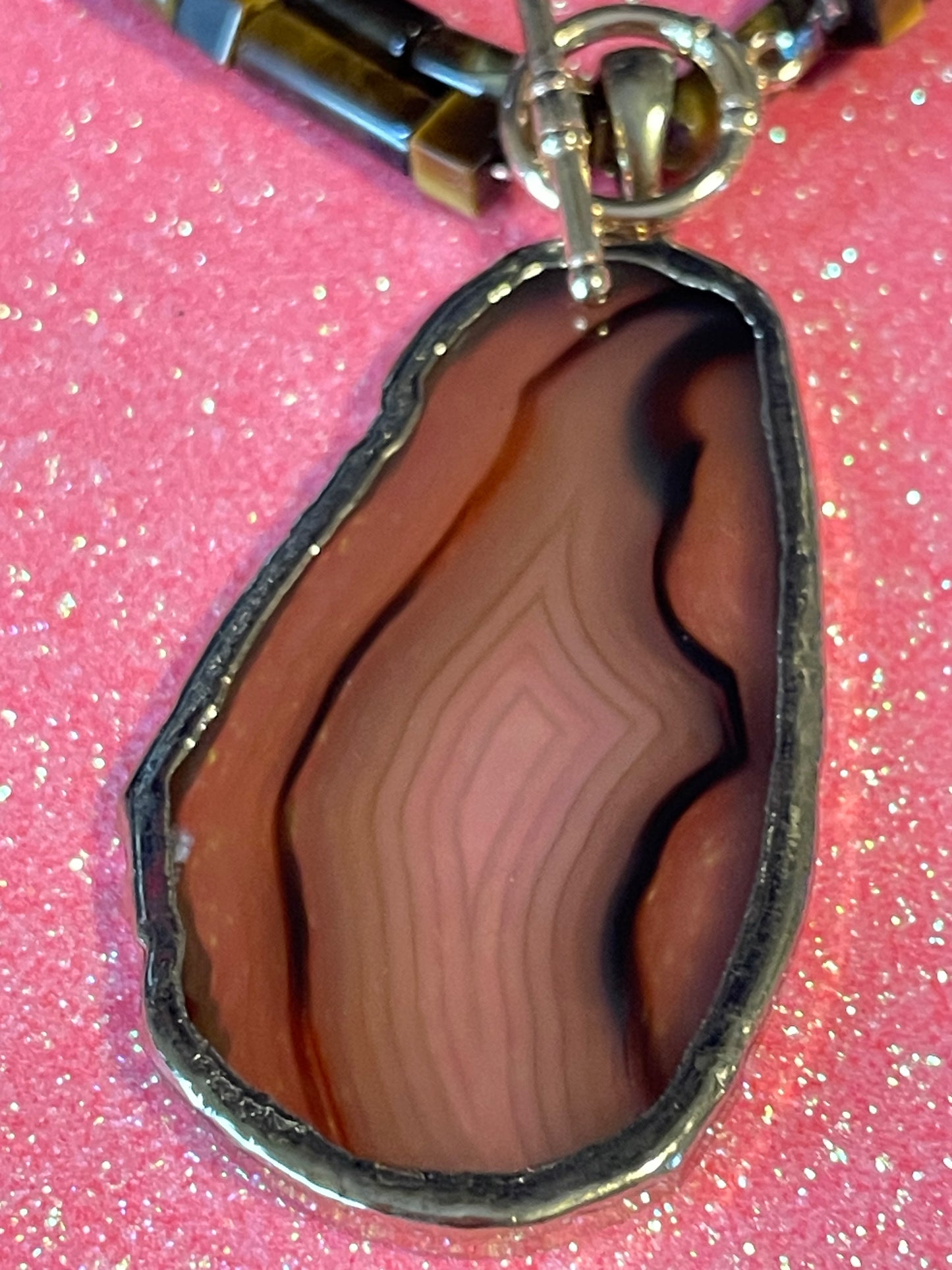 Brown Agate and Tiger Eye Necklace