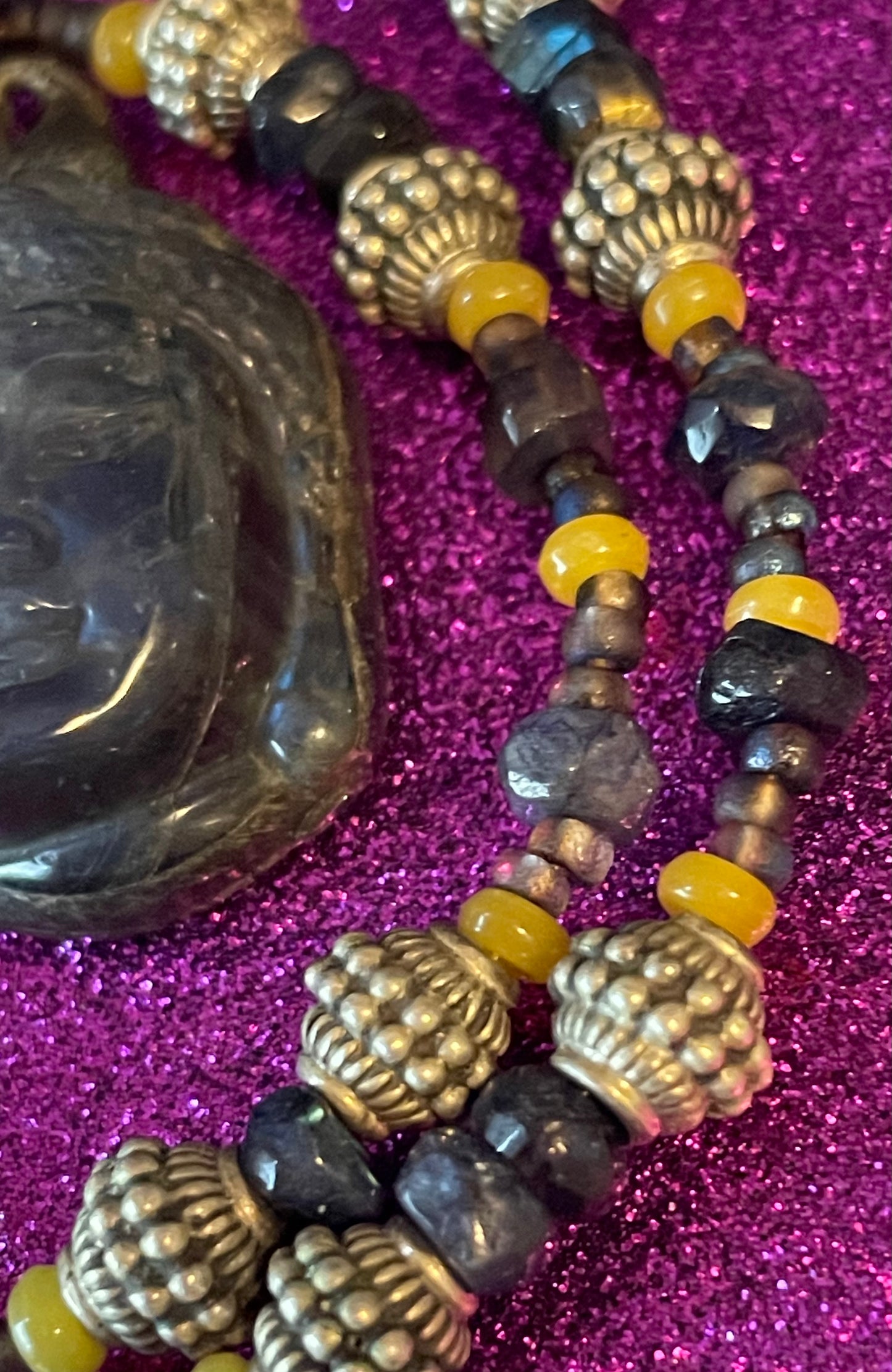 Labradorite Buddha necklace