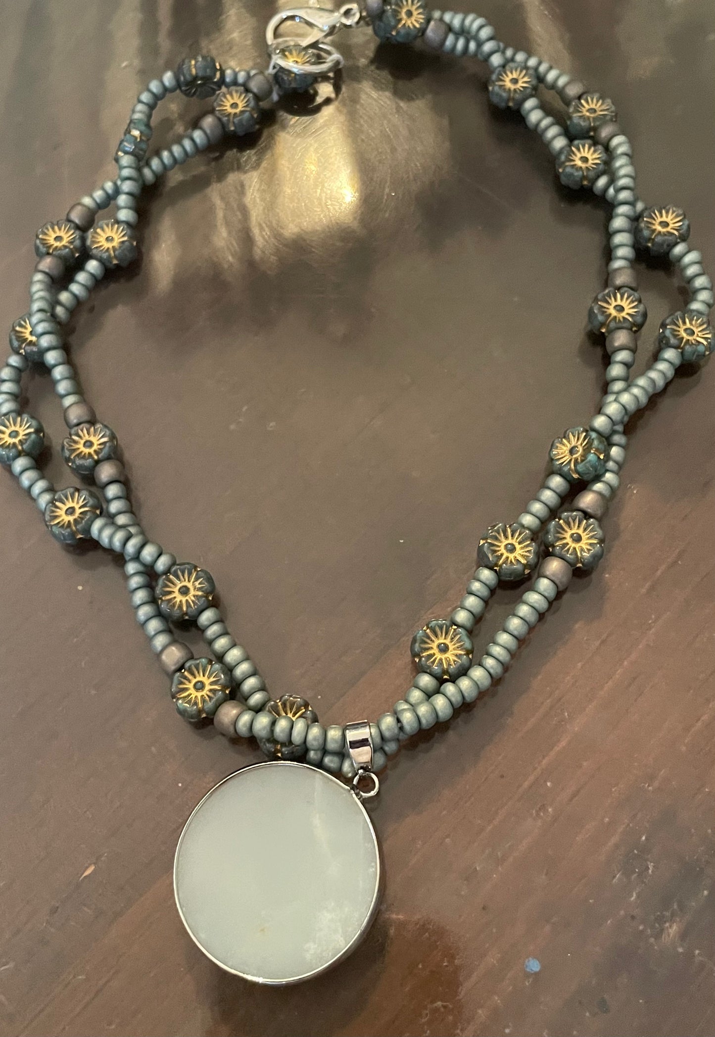 Blue Lace Agate Pendant Necklace