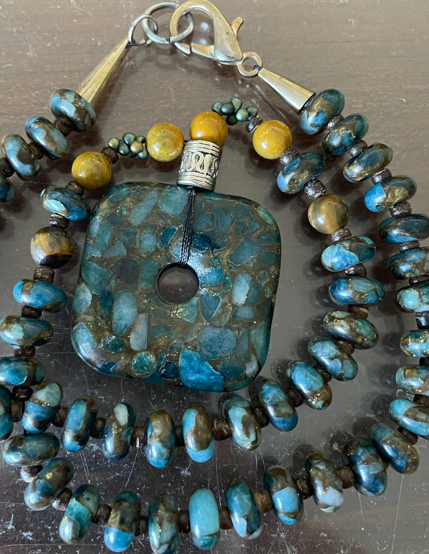 Blue Crazy Lace Agate Necklace