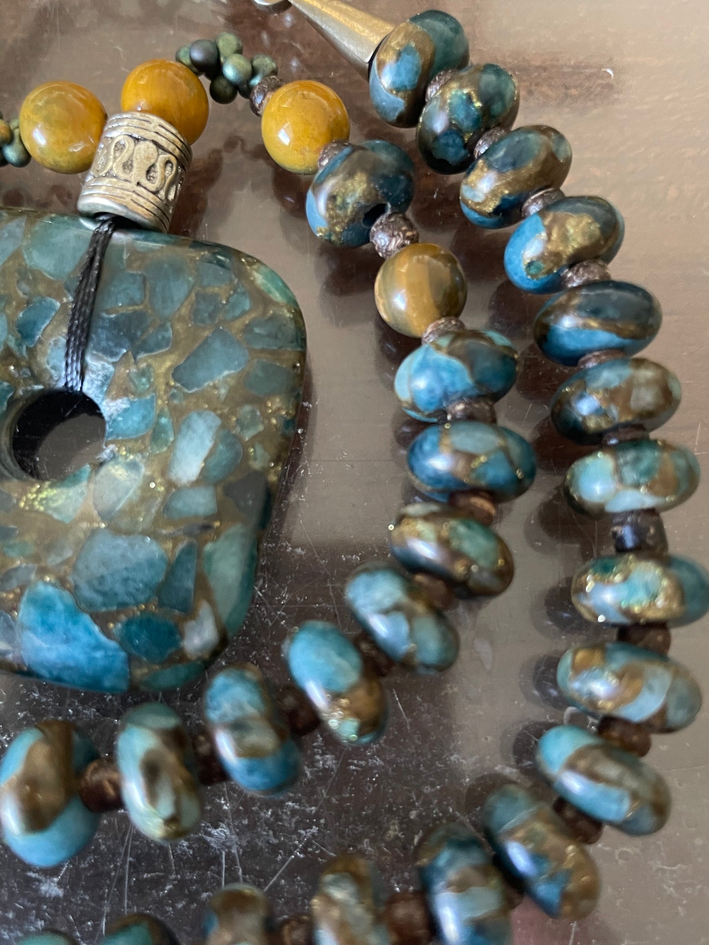 Blue Crazy Lace Agate Necklace