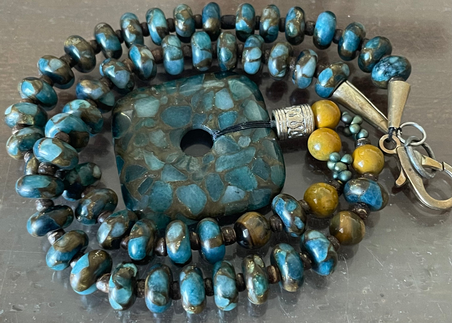 Blue Crazy Lace Agate Necklace