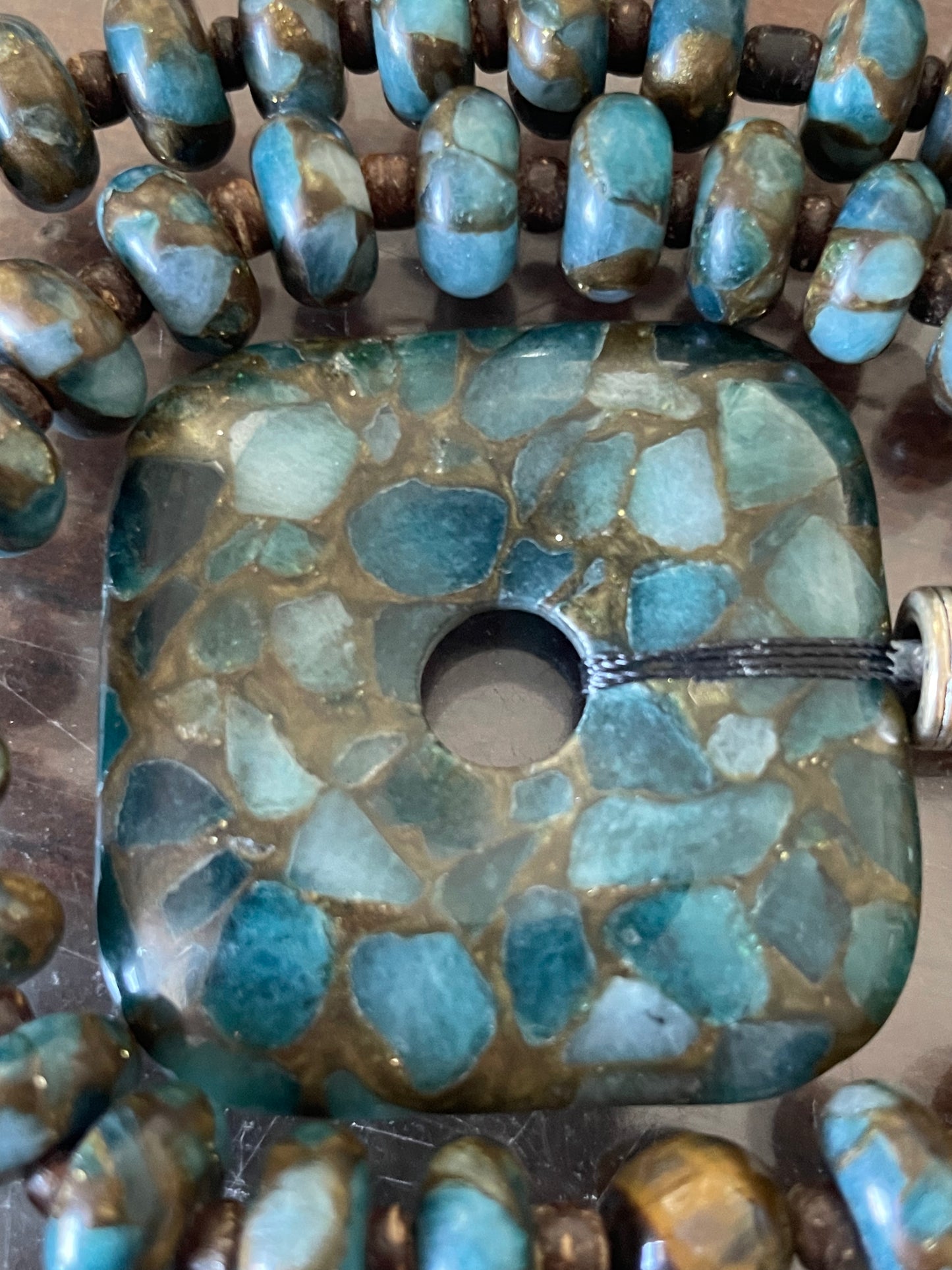Blue Crazy Lace Agate Necklace
