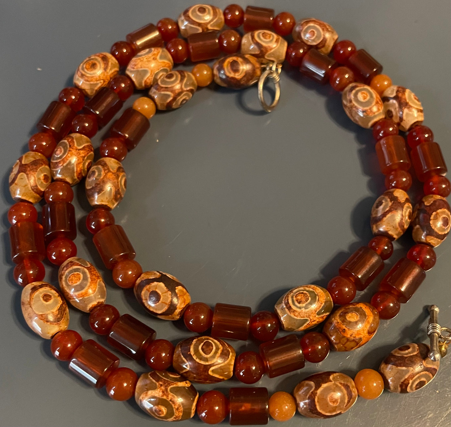Carnelian and Dzi Necklace