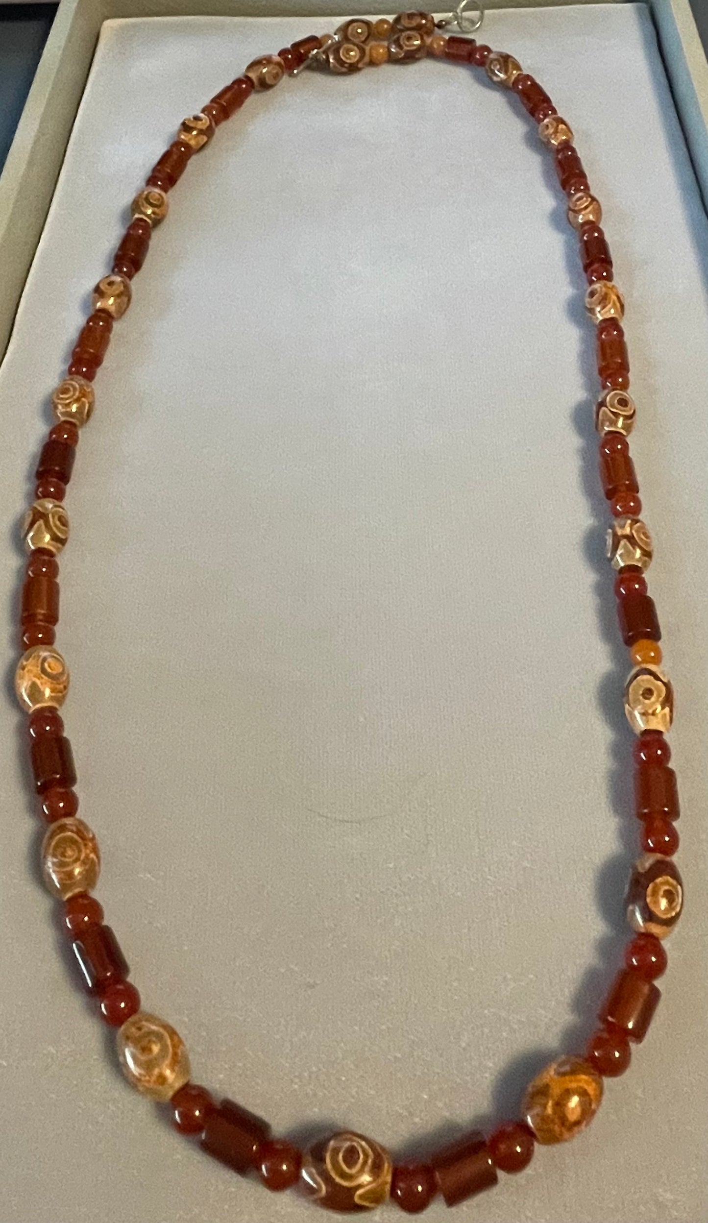 Carnelian and Dzi Necklace