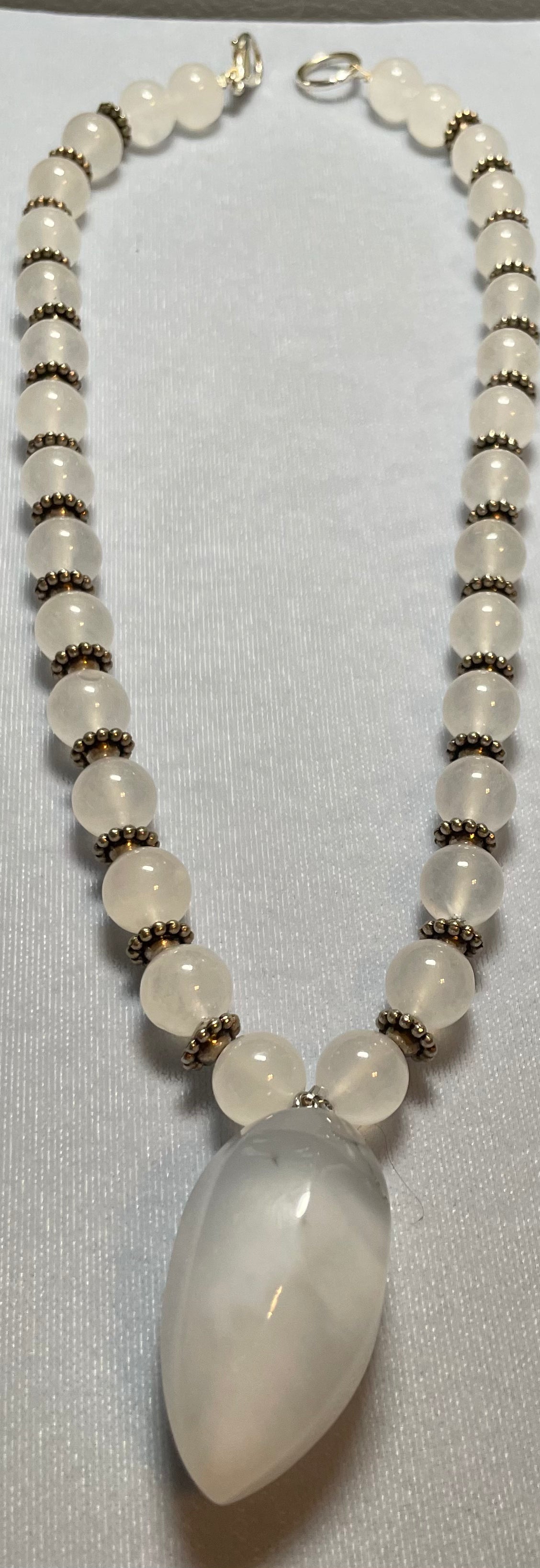 Pale Pink (looks white!) Rose Quartz Necklace