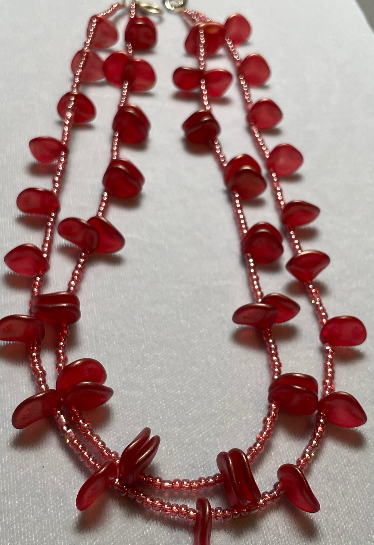 Super Fun Red Double Strand Necklace