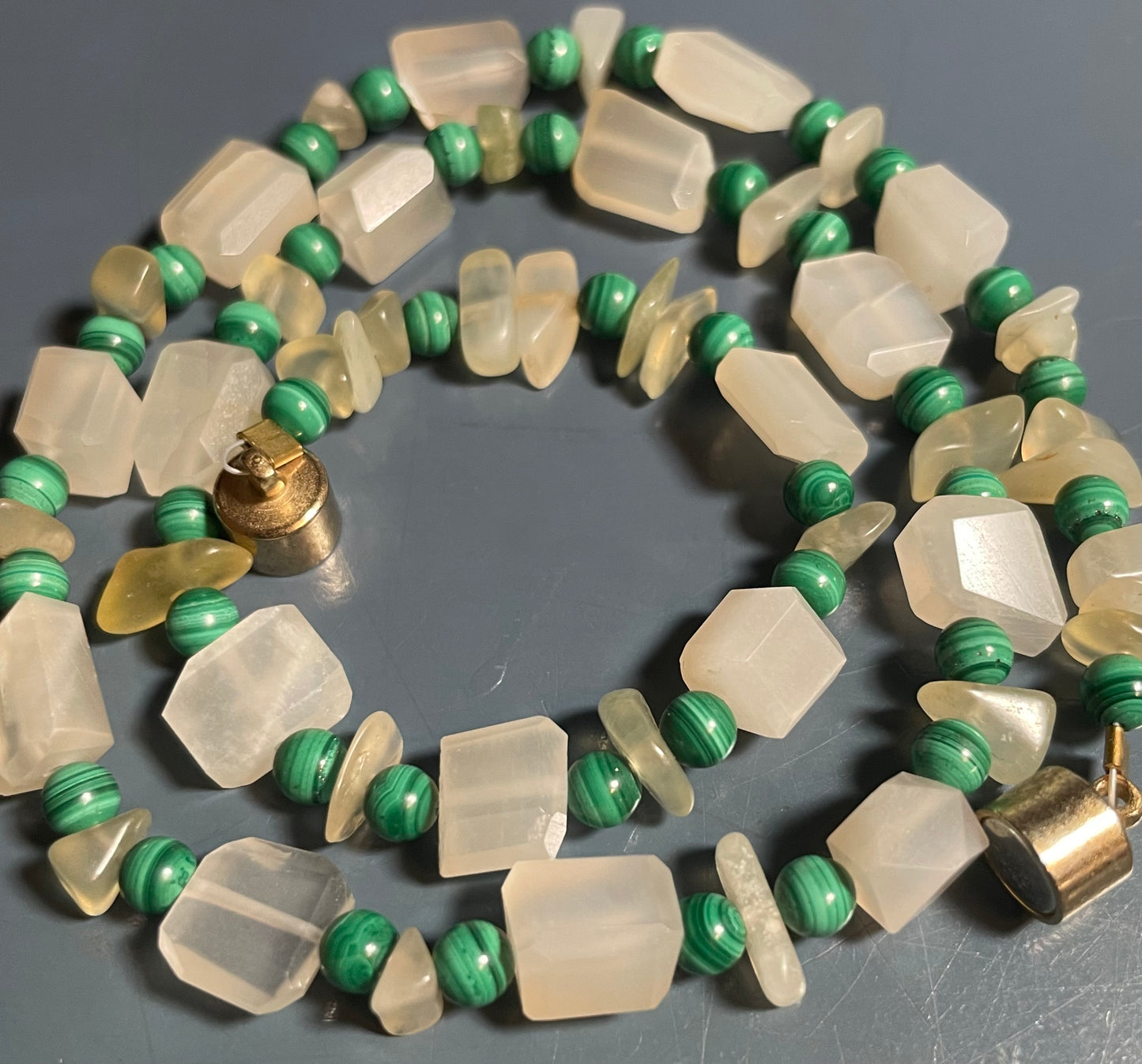 Malachite, Agate and Citrine Necklace