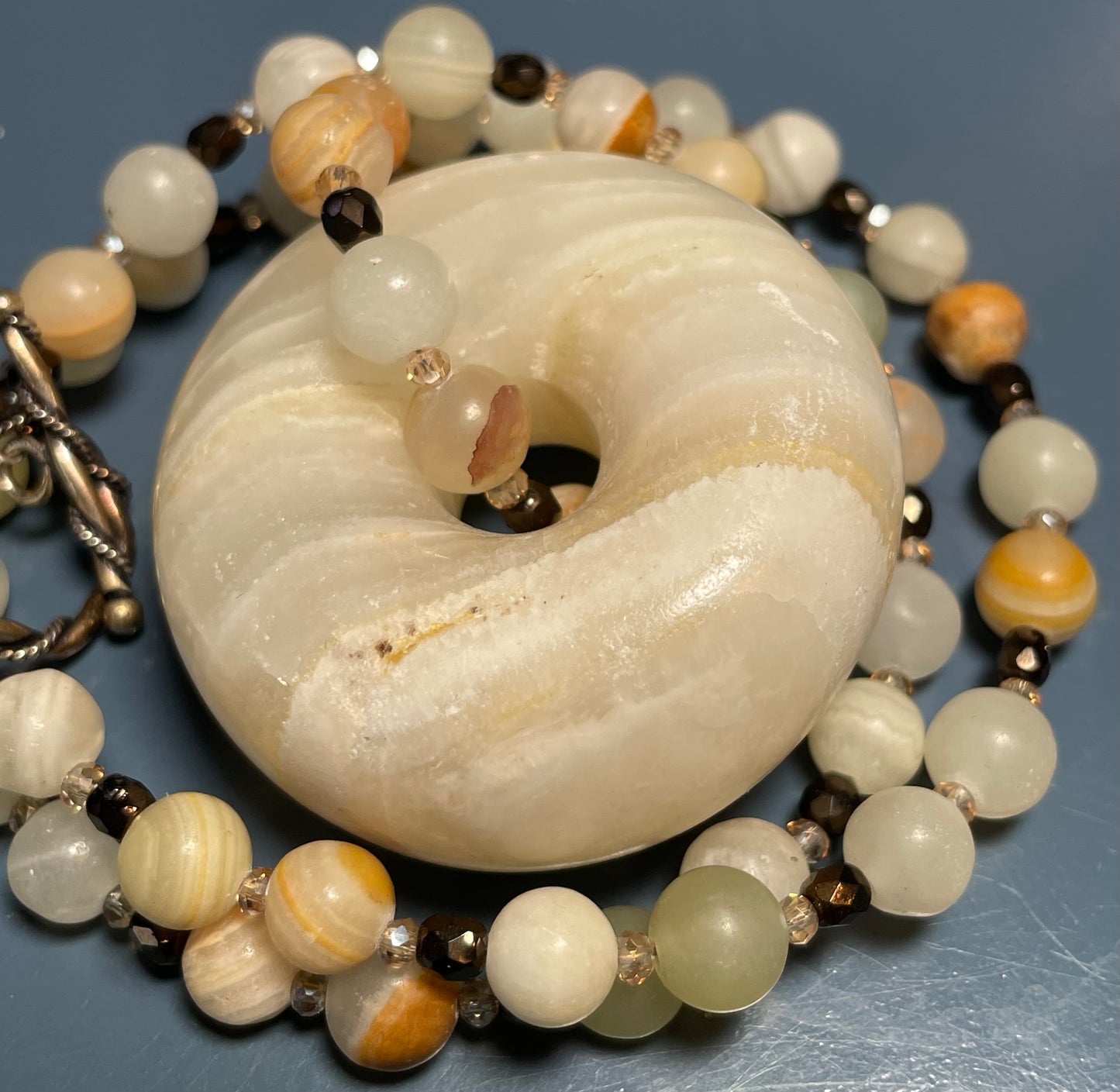 Italian Onyx and Crystal Necklace