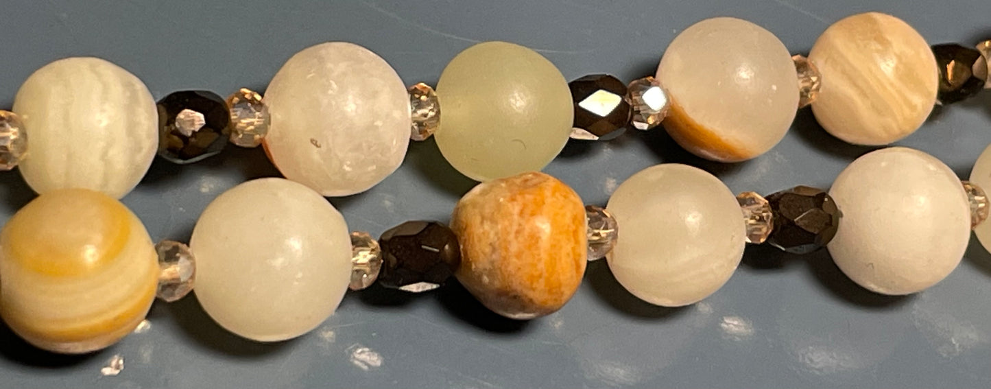 Italian Onyx and Crystal Necklace