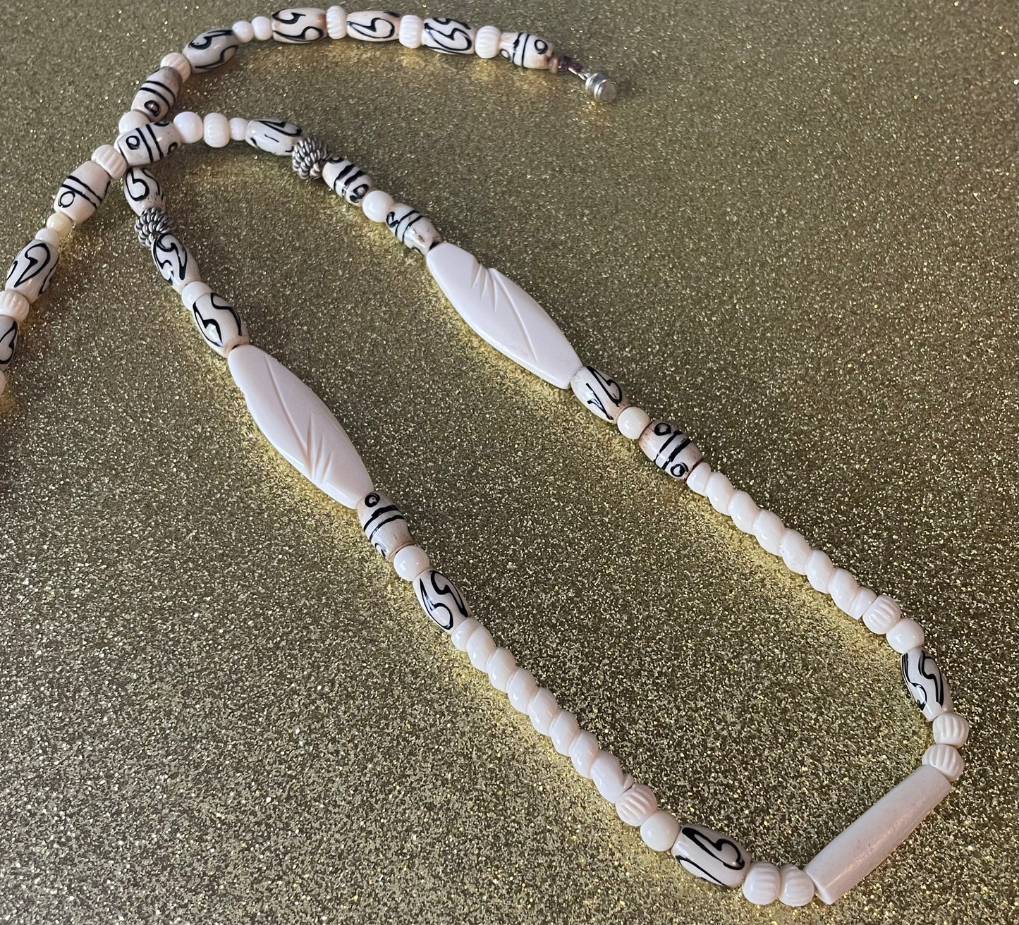 Boho Carved Bone Necklace