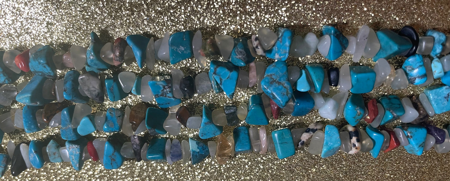 Amber and Turquoise Double Strand Necklace