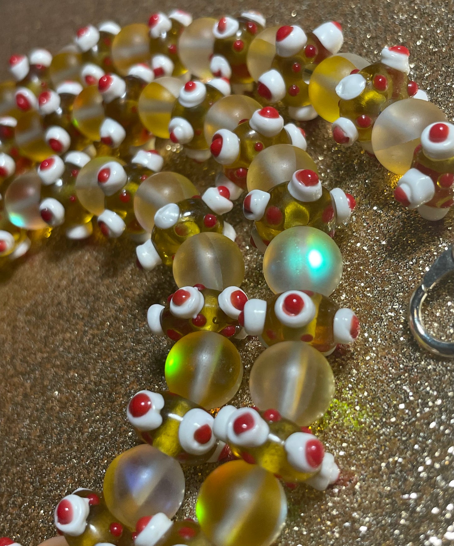 All Glass Necklace in Yellow and Red