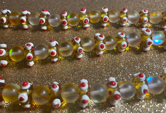 All Glass Necklace in Yellow and Red
