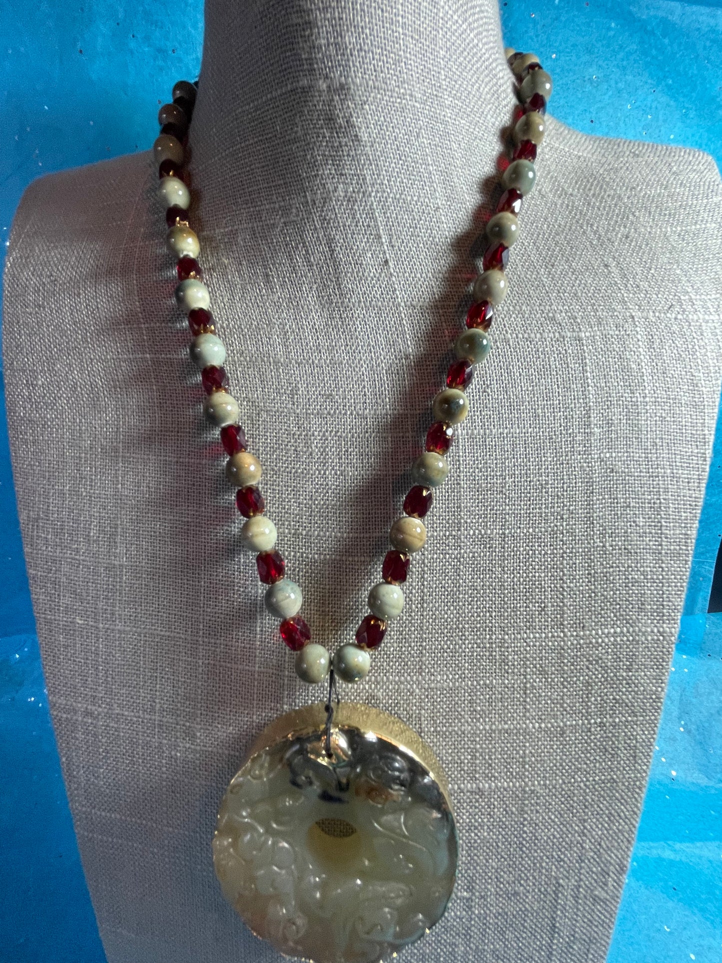 Gilded Jade Statement Necklace