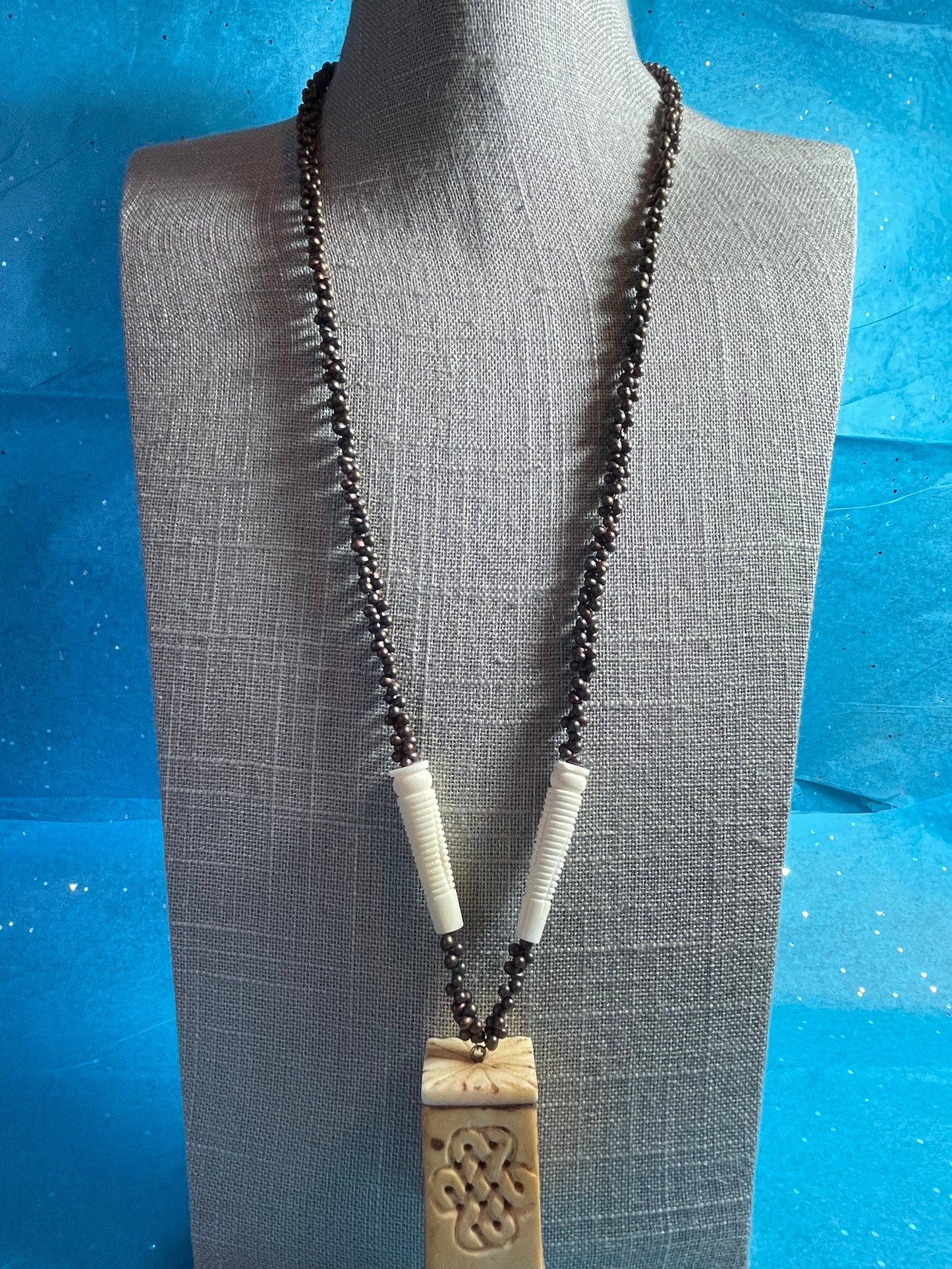 Vintage Carved Chinese Pendant Necklace