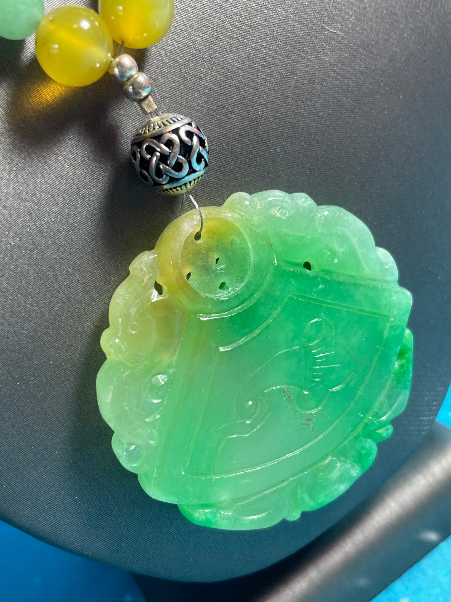 Viridescent Jade and Agate Necklace