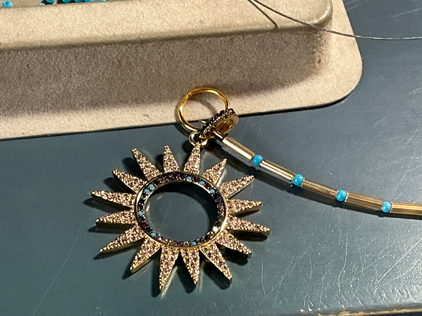CZ Sunburst Necklace
