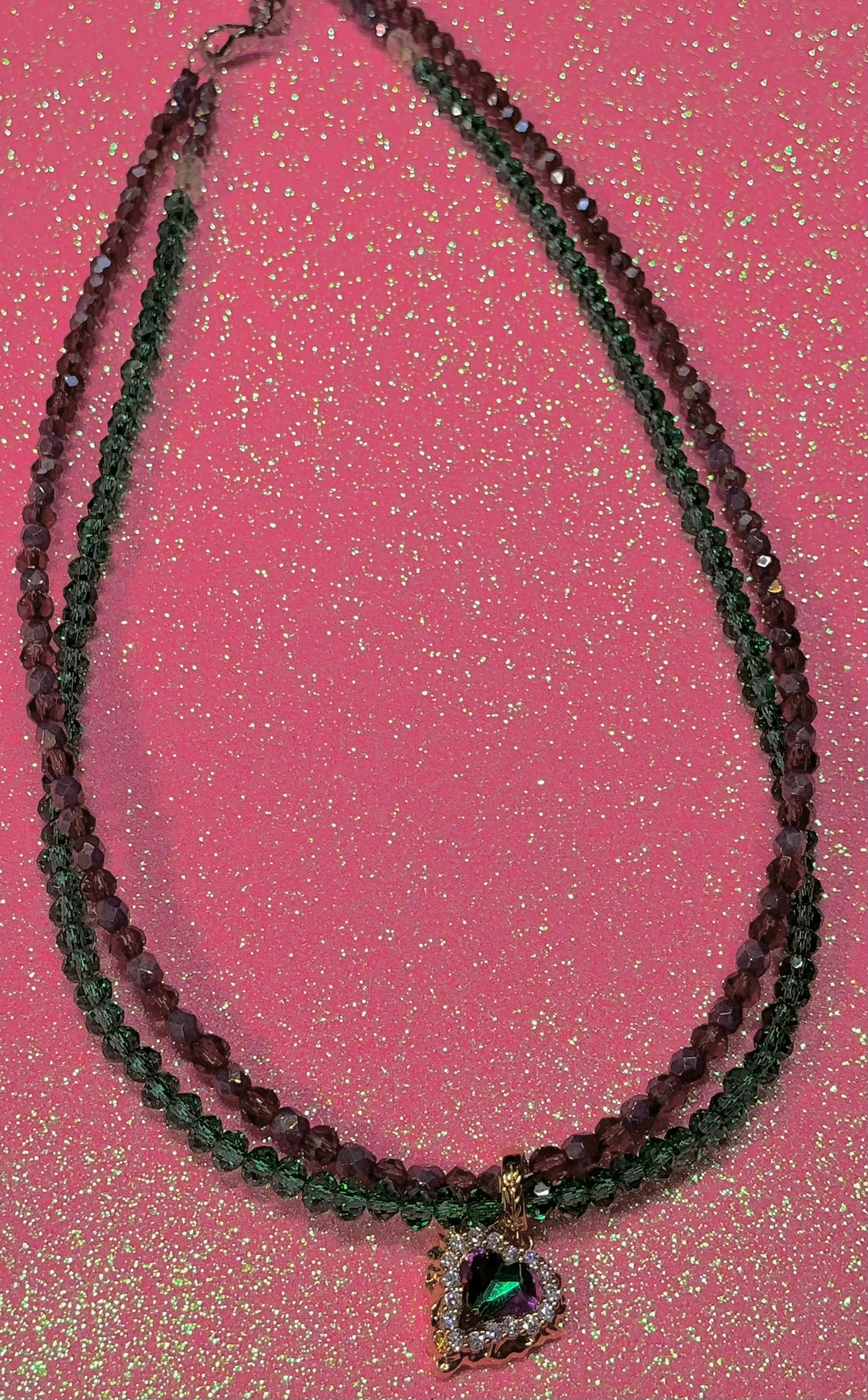 Glamorous Mystic Topaz Heart Necklace