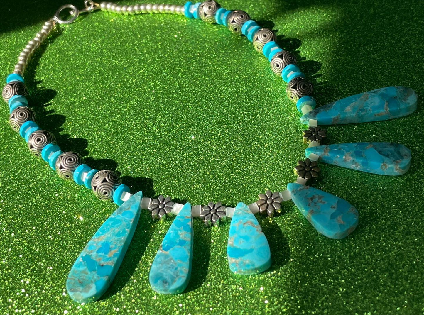 American Turquoise Teardrop Necklace