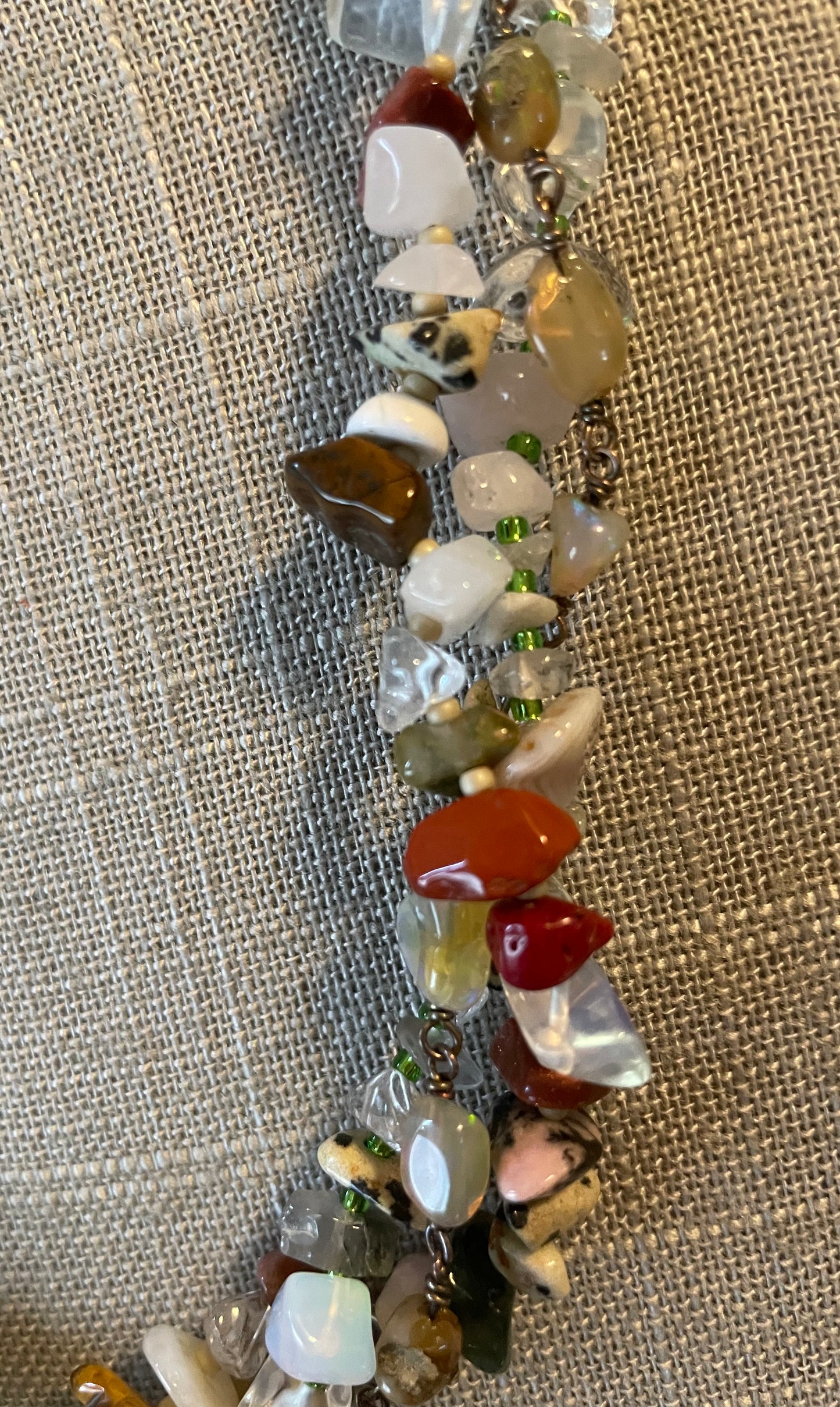 Triple Strand Semi-Precious Chip Necklace