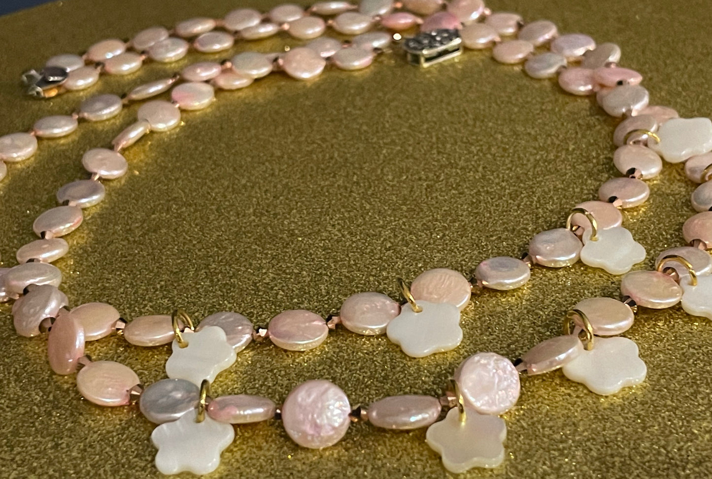 Pink Pearl Double Strand Necklace