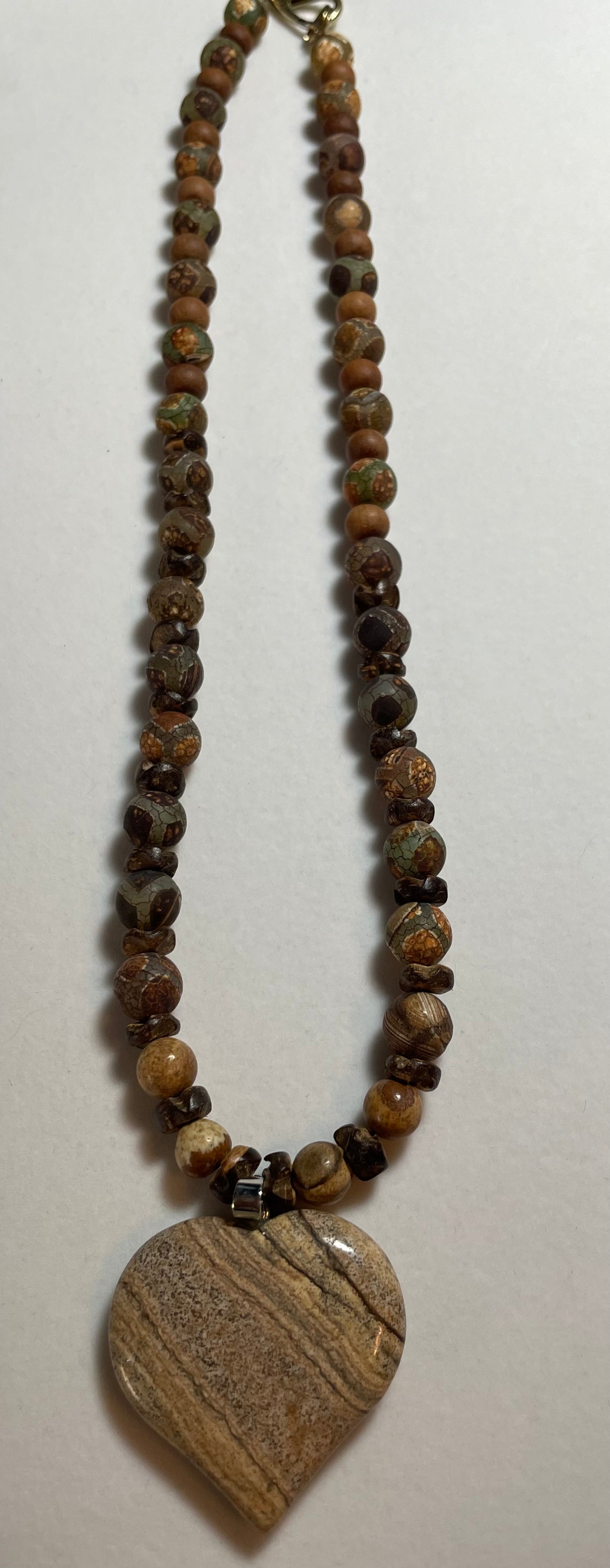 Wood Jasper Heart Necklace