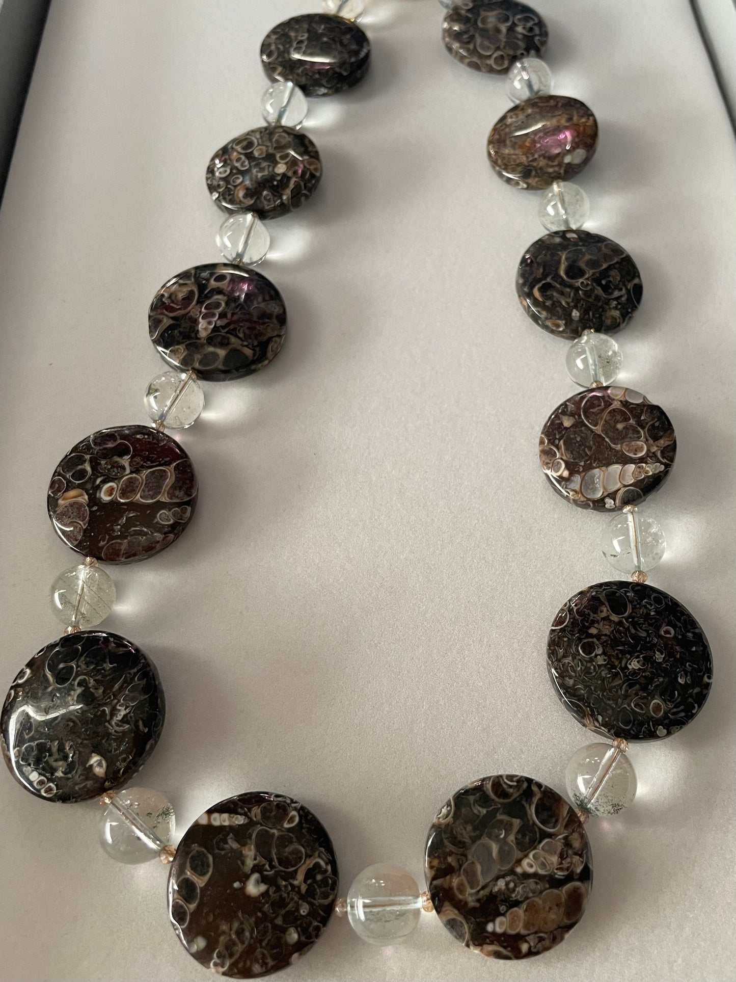 Turritella Agate Statement Necklace