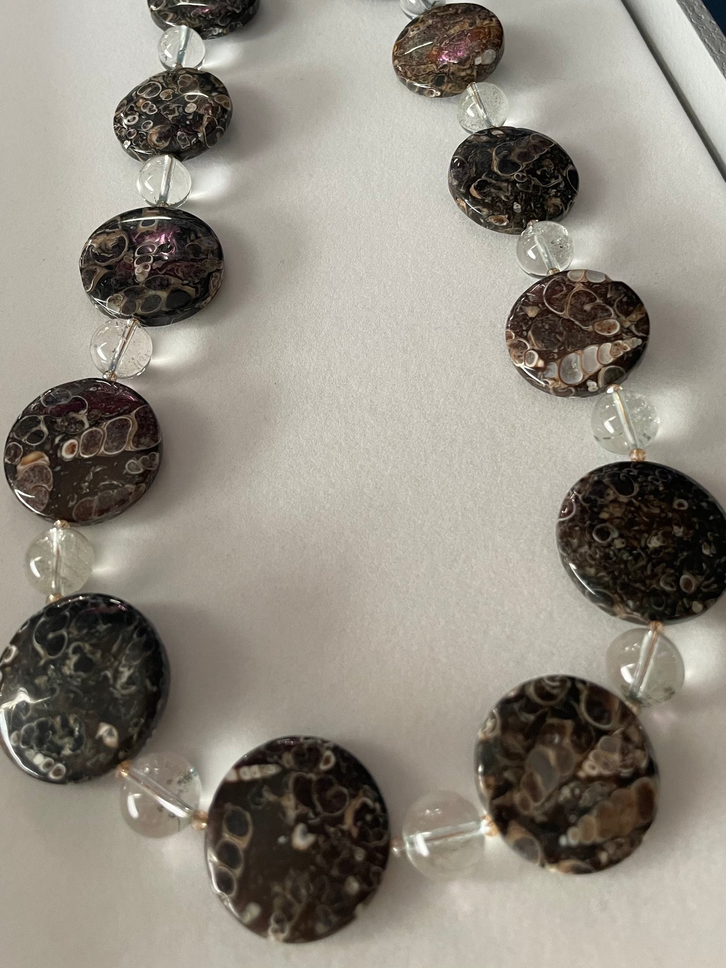 Turritella Agate Statement Necklace
