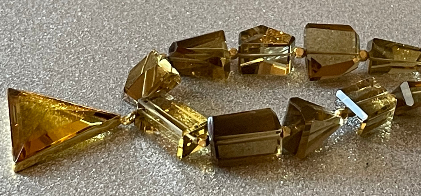Citrine Triangle Necklace