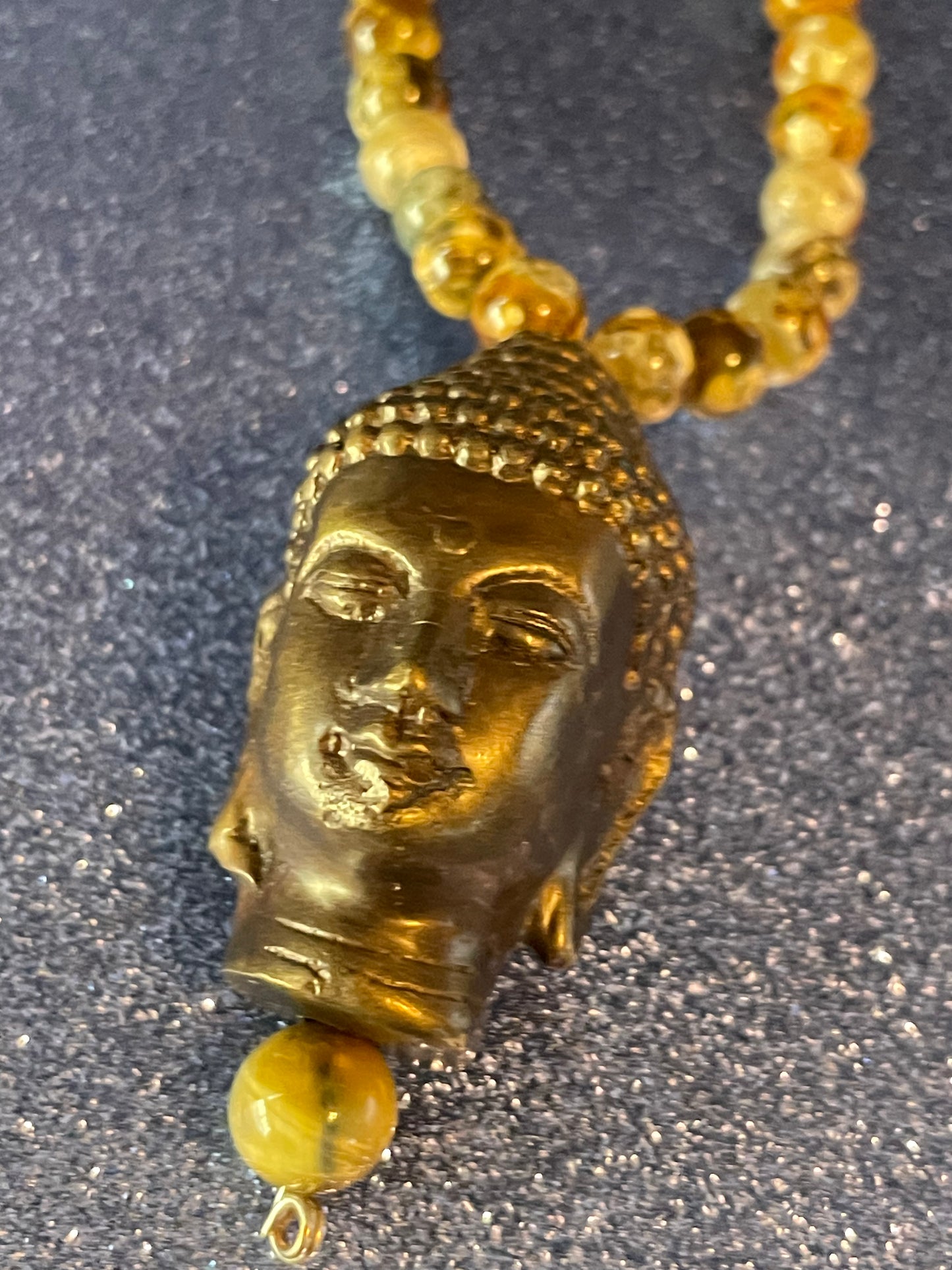 Crazy Agate and Picasso Jasper Buddha Necklace