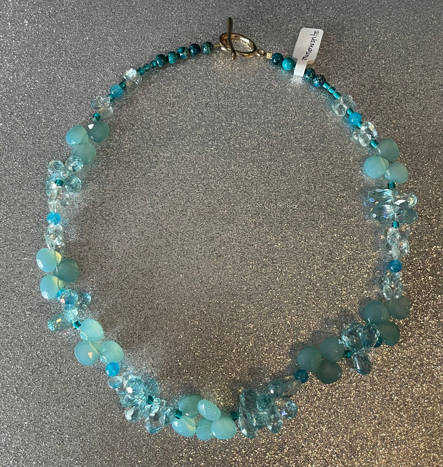 Aquamarine and Glass Sensational Necklace