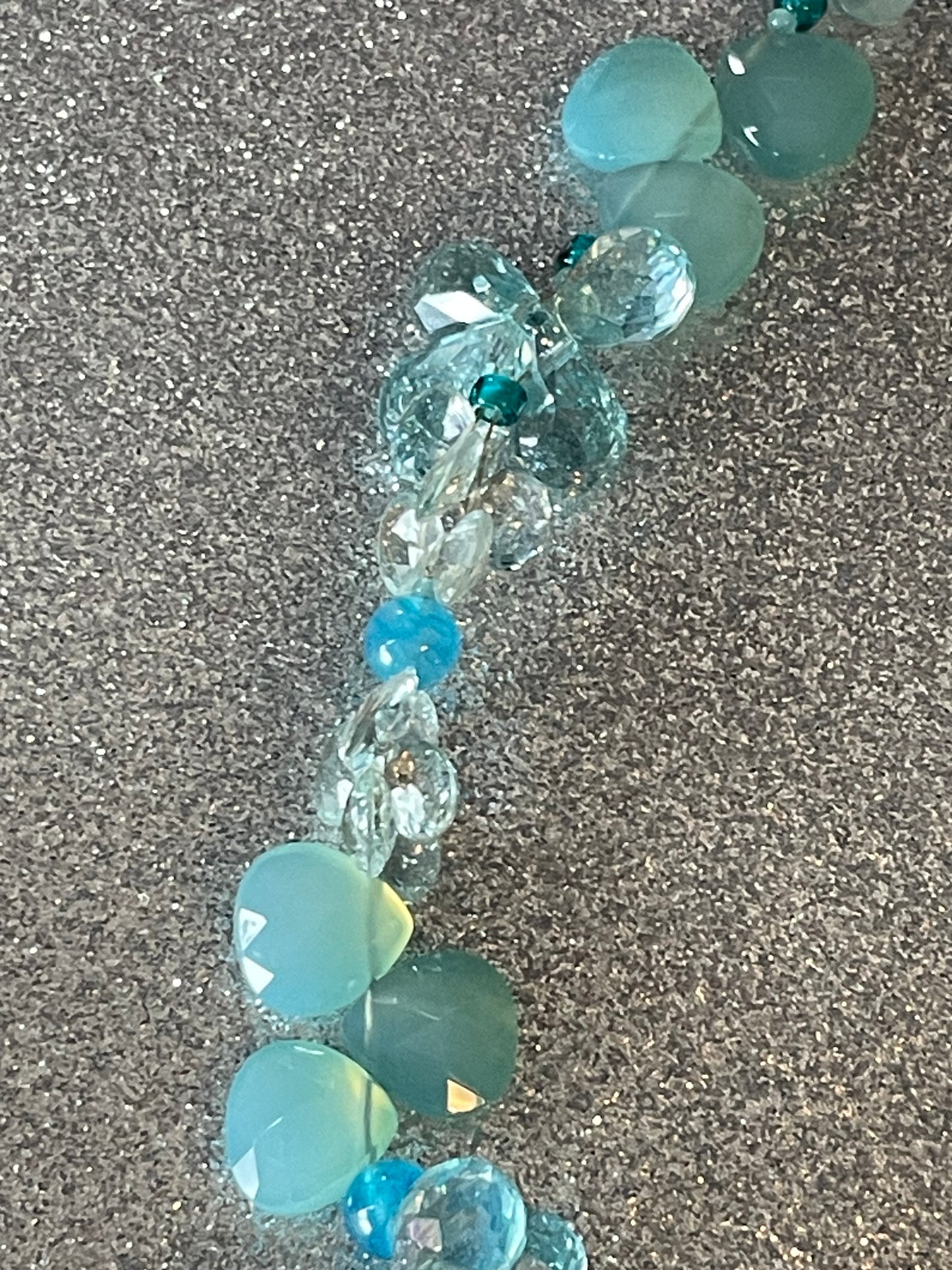 Aquamarine and Glass Sensational Necklace
