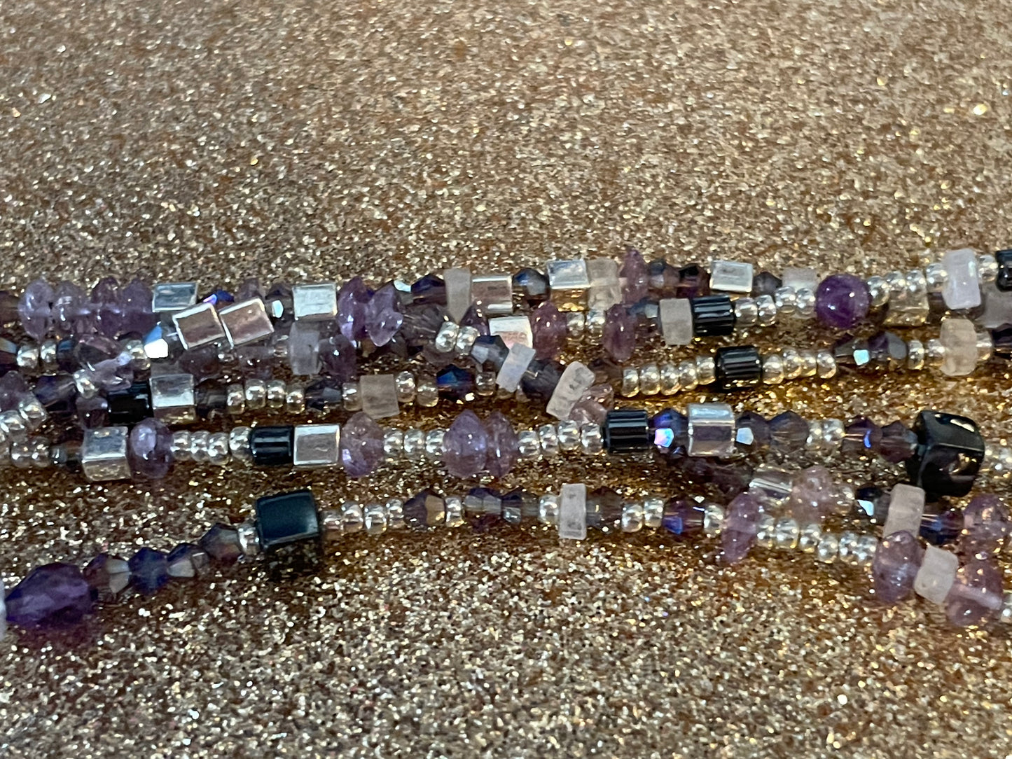 Rhinestone Shield with Amethyst Pendant Necklace