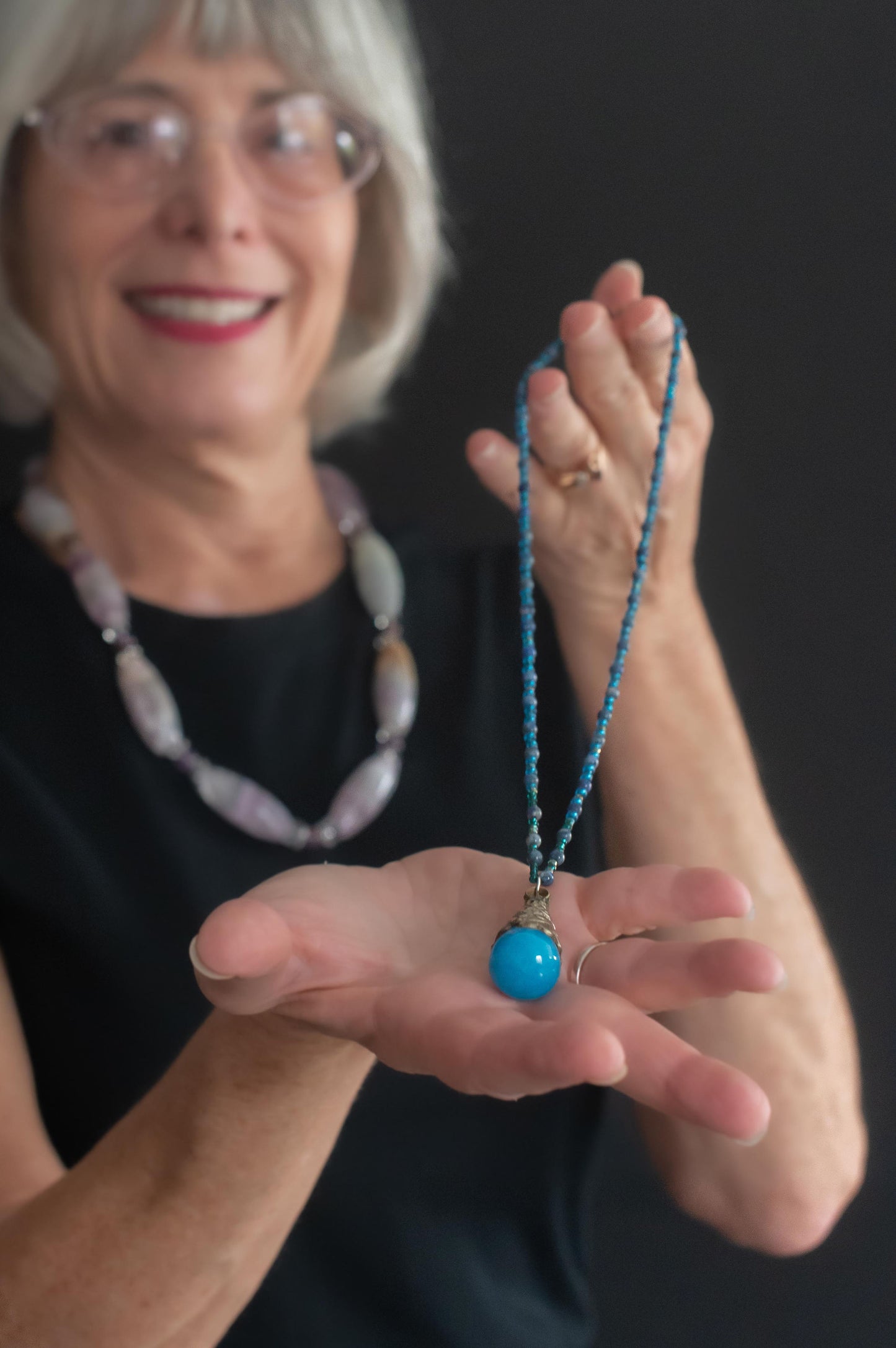 Blue Tibetan Pendant Necklace with Sodalite Accents