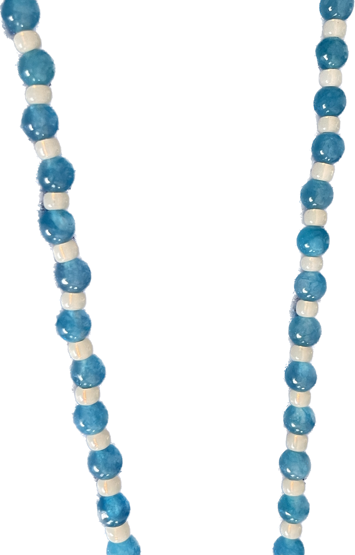 Handcrafted Ceramic Seashell Pendant and Aquamarine Necklace
