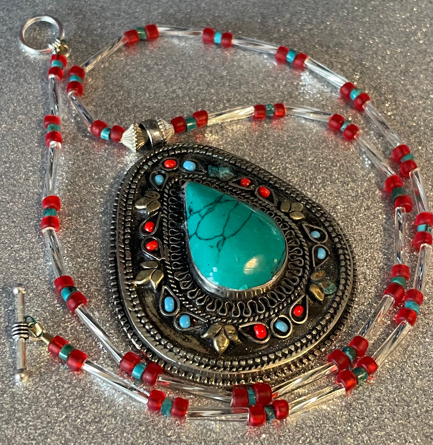 Vintage Afghan Turquoise Pendant