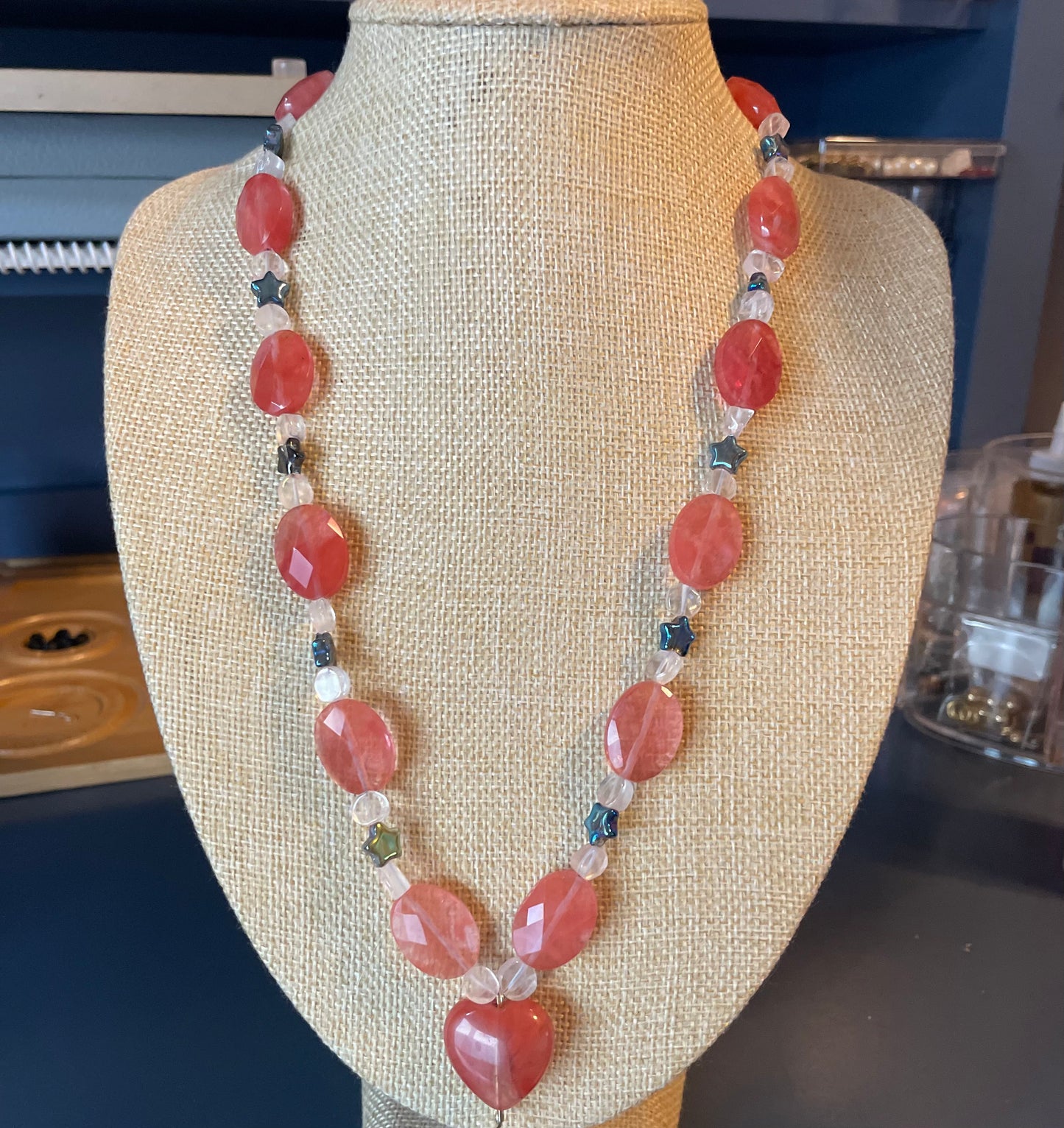 Cherry Quartz Sweetheart Necklace