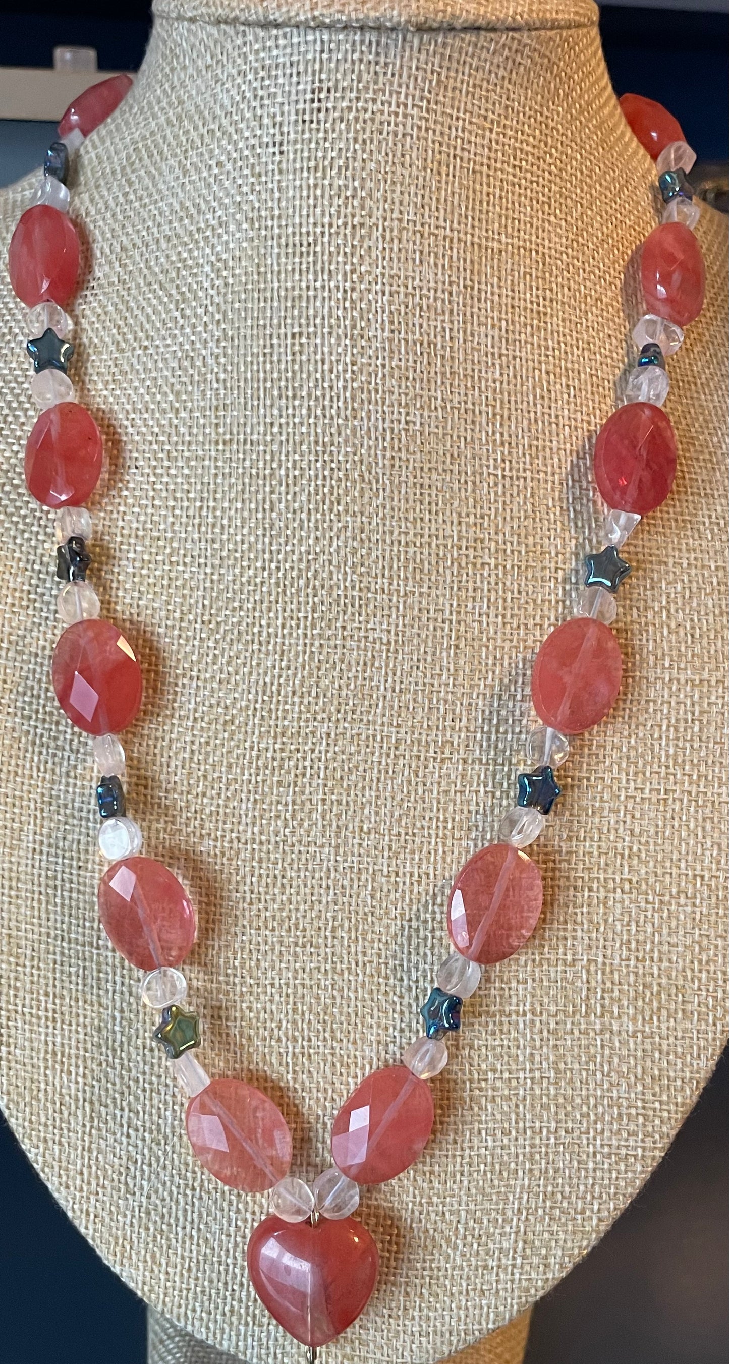 Cherry Quartz Sweetheart Necklace