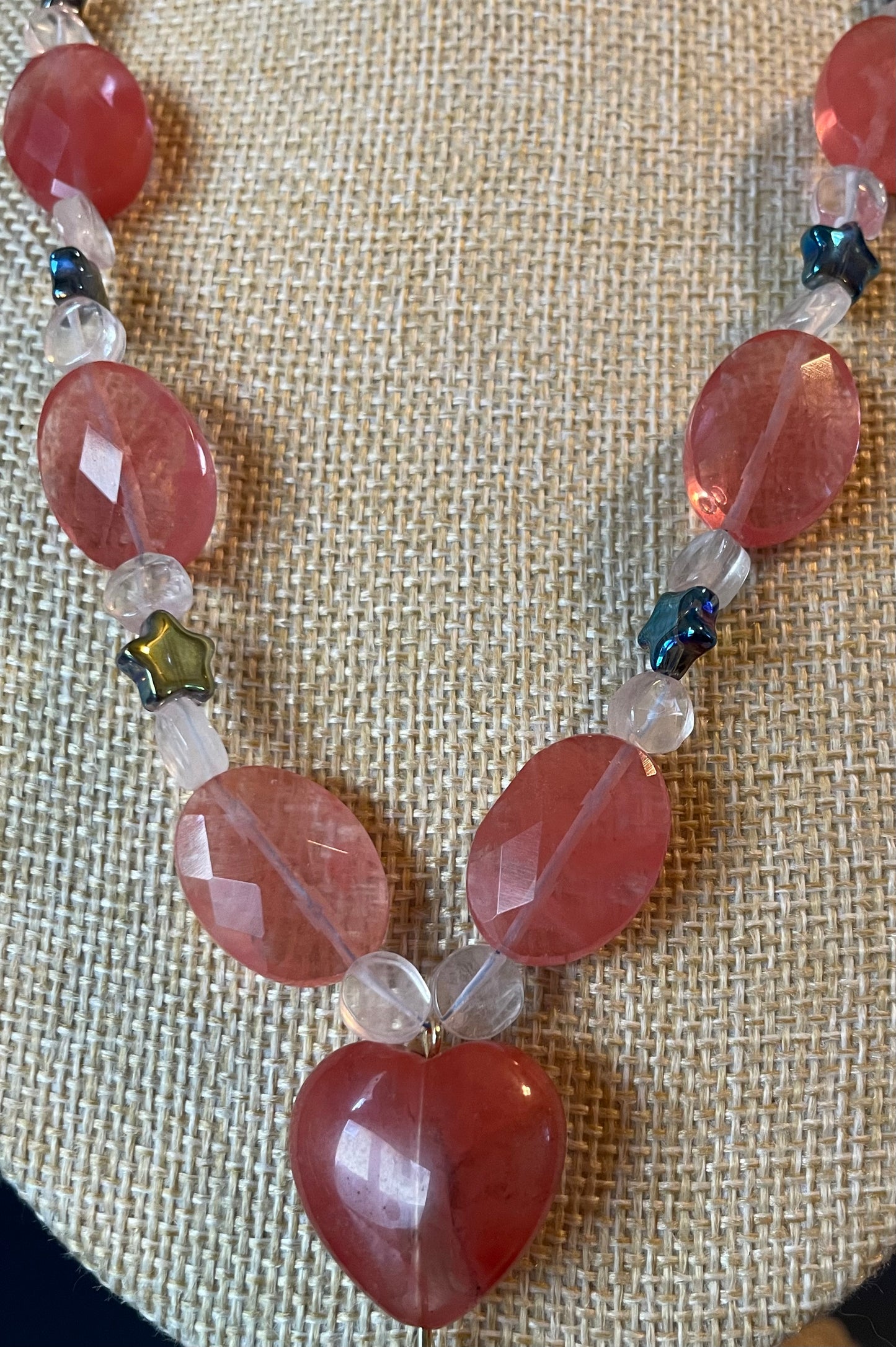 Cherry Quartz Sweetheart Necklace