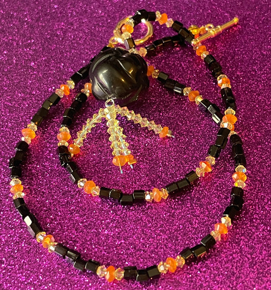 Onyx and Carnelian Necklace