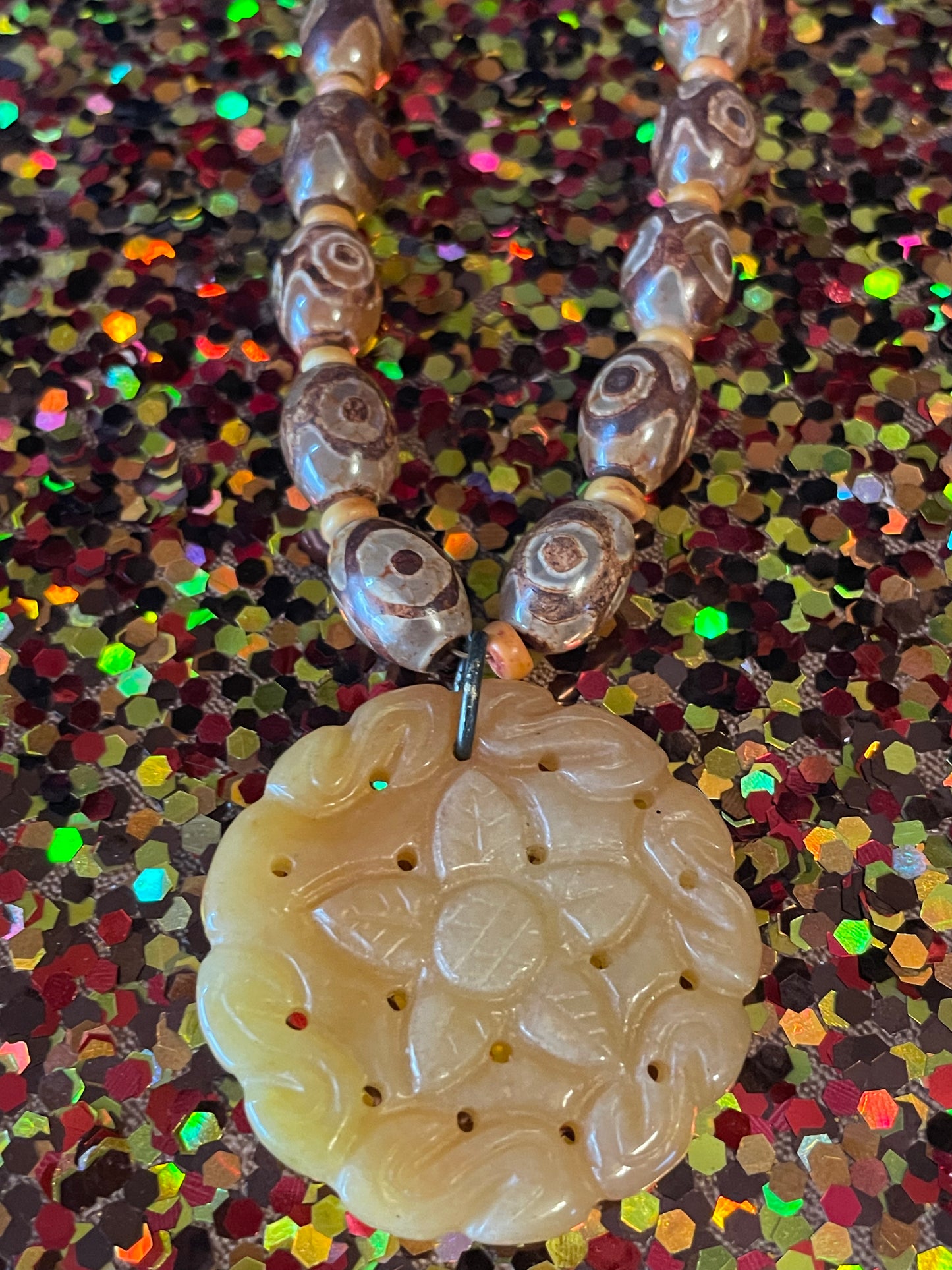 Carnelian and Dzi Necklace