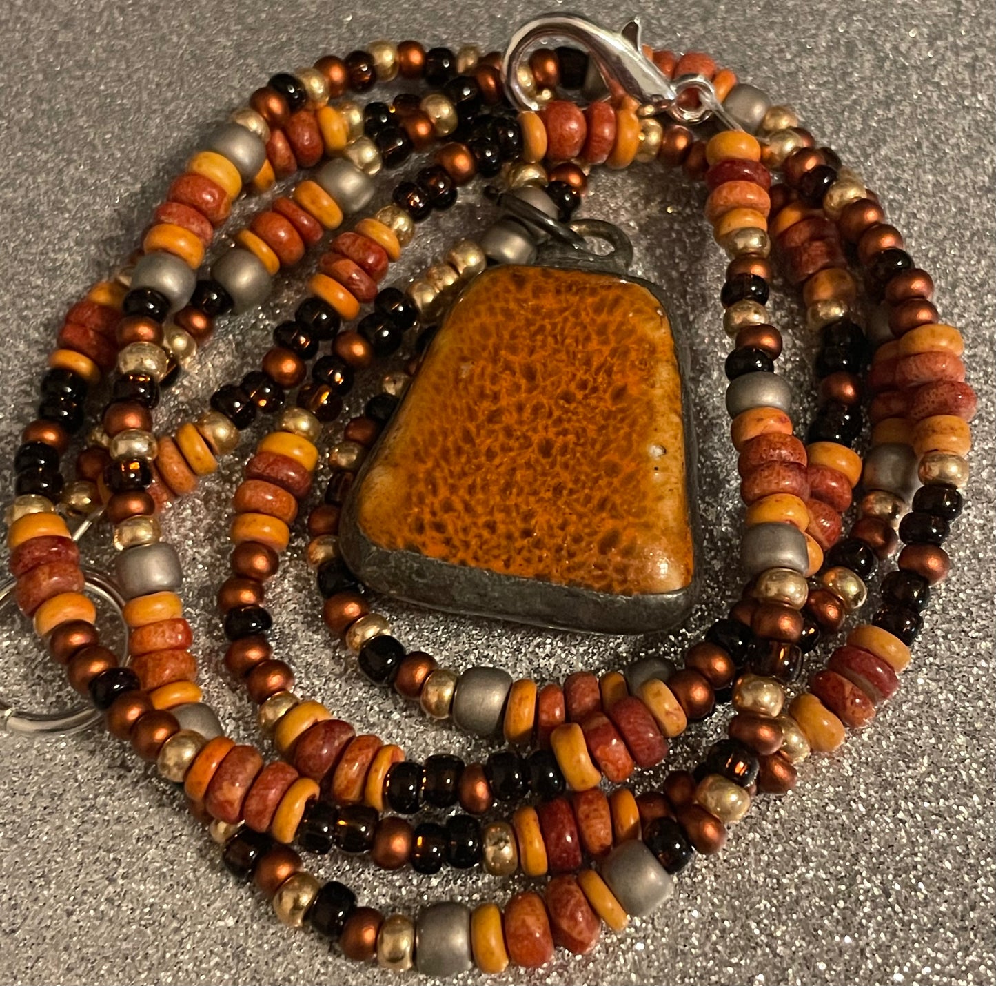 Autumnal Ceramic Pendant necklace